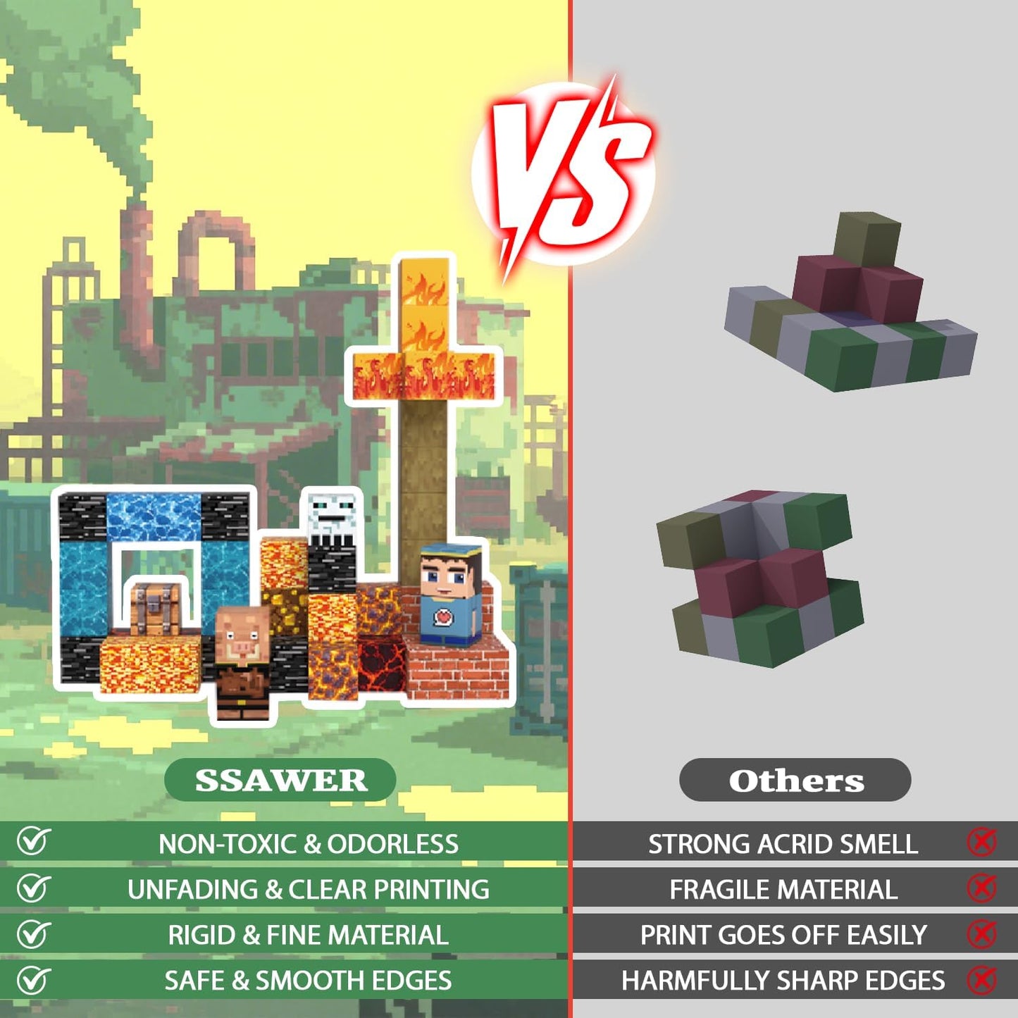 Magnetic Blocks Toys for Kids, 100 PCS Building Blocks Cubes, Stacking Magnetic Tiles Toys for Kids Toddlers Boys Girls Ages 3 4 5 6 7 8-12 Birthday Gifts Party Supplies (Underworld)