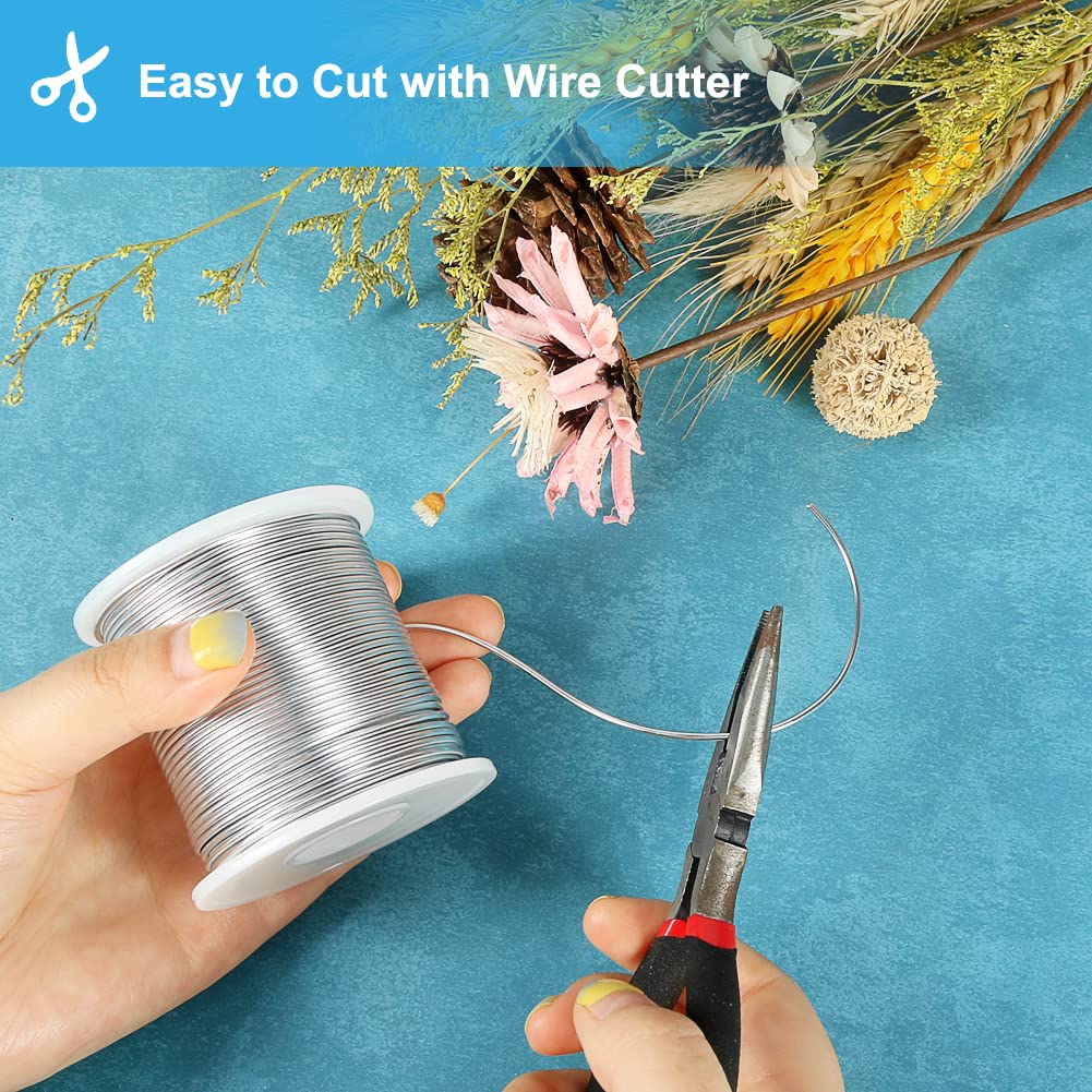 Tenn Well 15 Gauge Aluminum Wire, 164 Feet 1.5mm Bendable Metal Craft Wire for Jewelry Making, Beading, Armature, Sculpting, Bonsai Training, Crafting