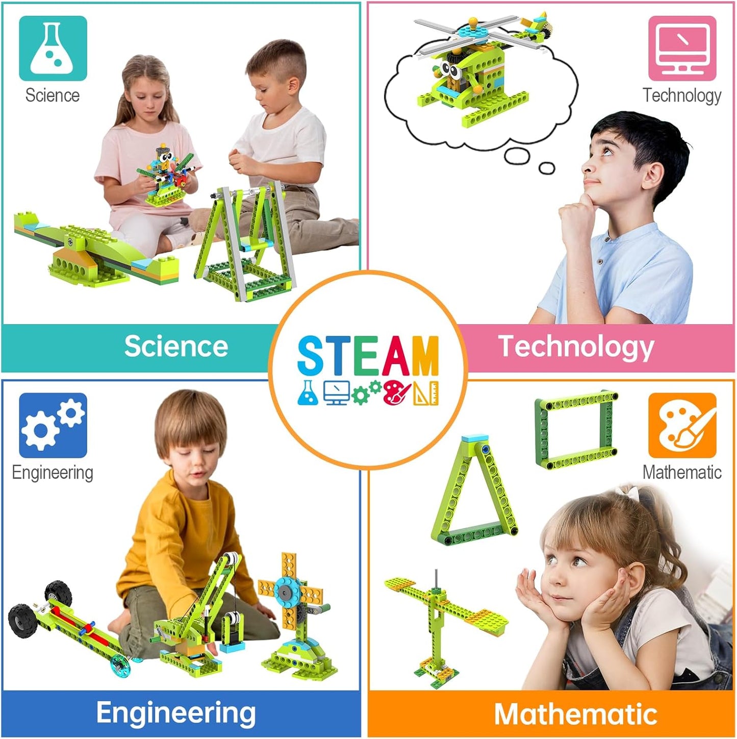 makerzoid Building Robot Kit, 370+ Educational DIY Building Blocks, 100+ Models STEM Robot Toy for Kids Ages 6+, Birthday Christmas Graduation Gift for Boys Girls