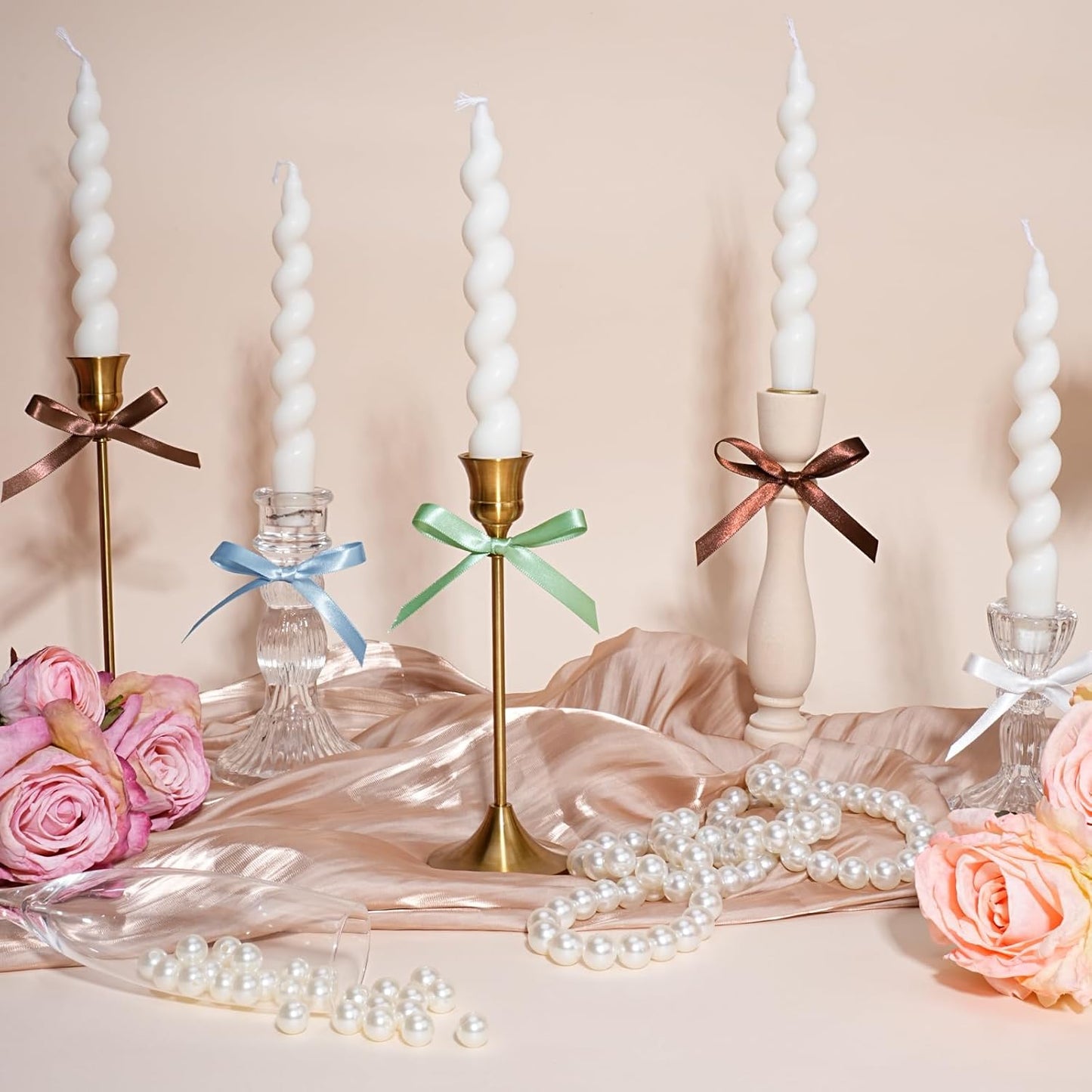 LaRibbons Light Blue Satin Ribbon 3/8 Inch 50 Yards Thin Luxury Double Faced Sky Blue Silk Ribbon for Flower Bouquet Crafts Gift Wrapping Wedding Babyshower Decoration