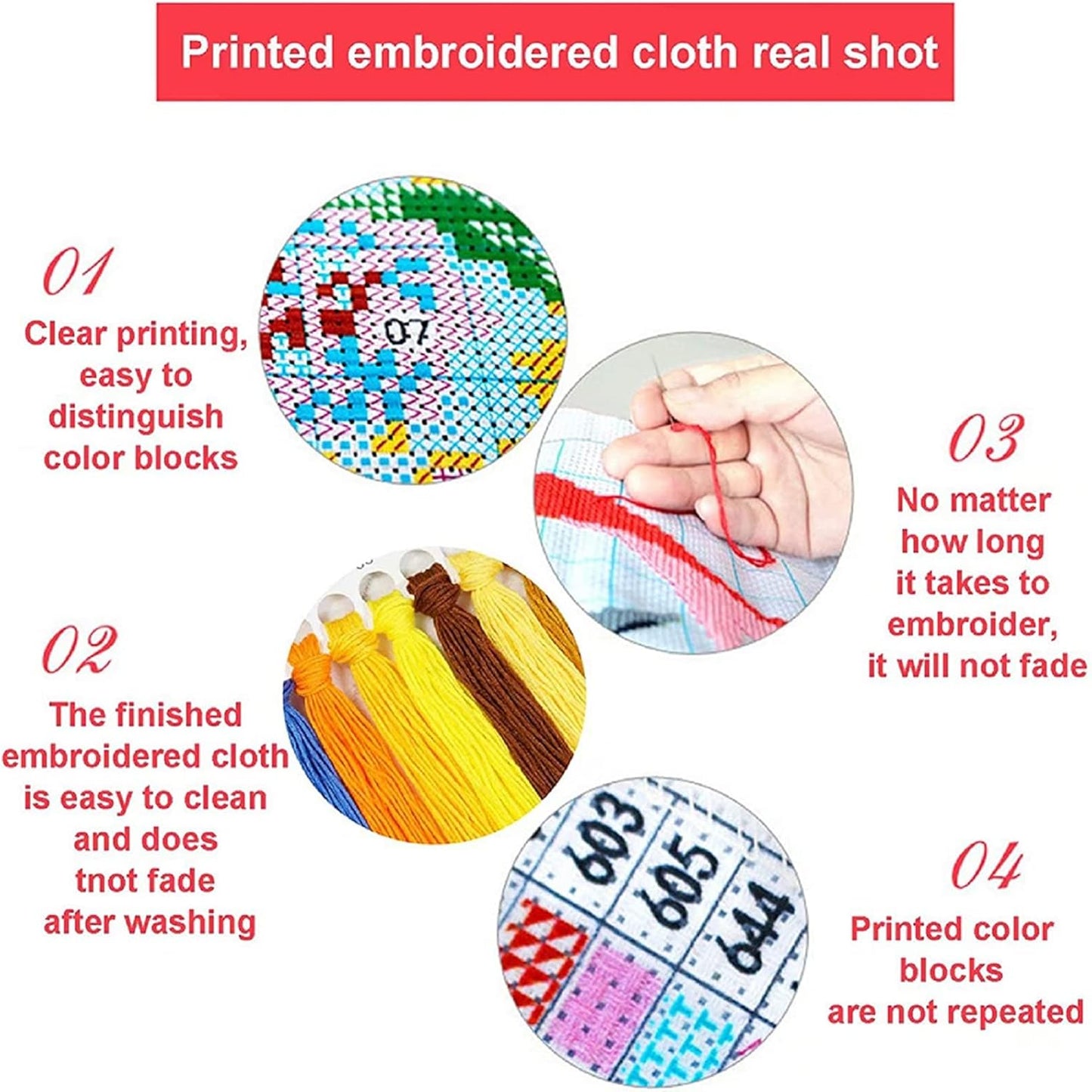 Dimxvean Stamped Cross Stitch Kits,Cross Stitch Kits for Adults Beginners,Embroidery Kits Full Range of Cross Stitch Stamped Kits Needlepoint Kits Cross Stitch Patterns-Santa Claus 16x20 inch, Small