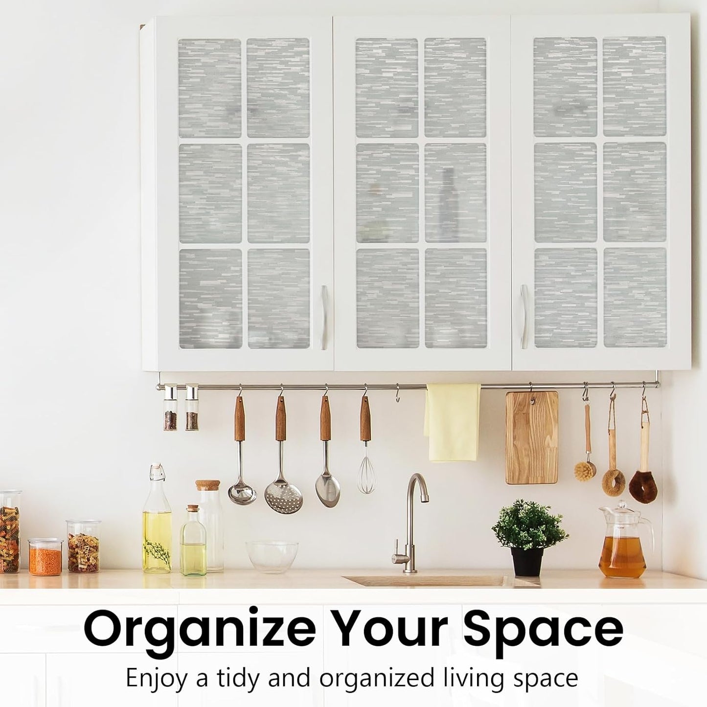 Haton Window Privacy Film, Frosted Glass Static Cling Sun Heat Blocking Window Clings, Frosting Opaque Coverings Stickers Tint for Home Office Door, Non Adhesive, White 23.6" x 78.7"