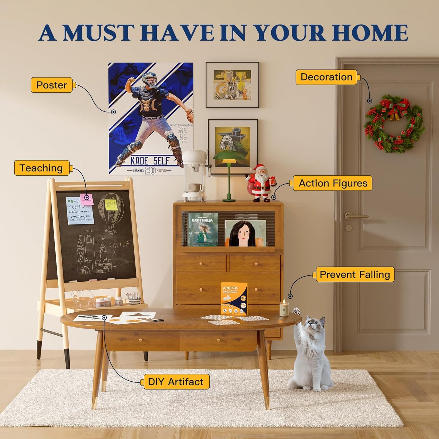 Double Sided Adhesive Dots– 280pcs Easy to Peel Sticky Dot,Clear Removable Mounting Putty Removable for Crafts, Posters, Balloons, and DIY Projects