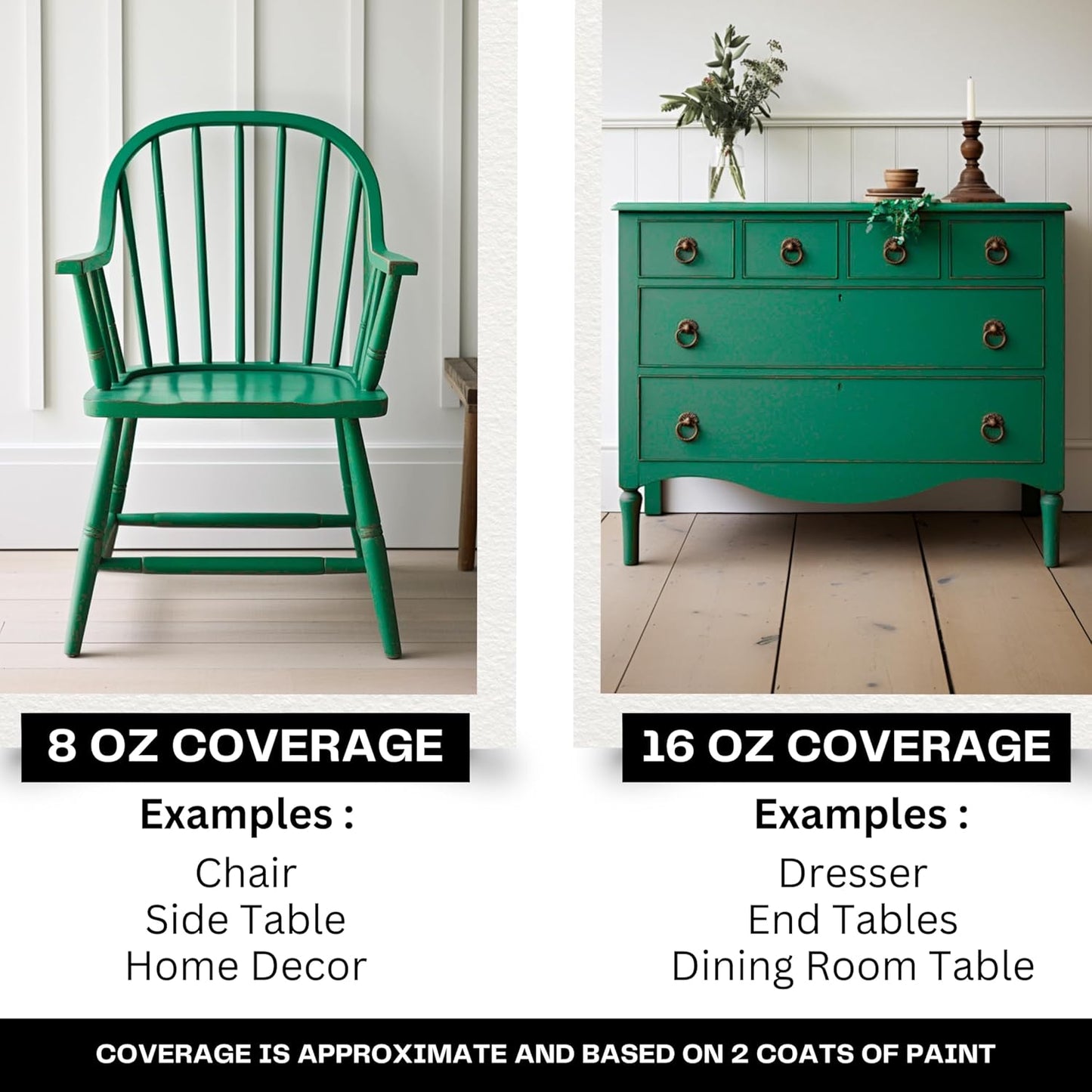 Daydream Apothecary Premium Chalk Style Paint for Furniture, Home Décor, Wood, DIY Interior Projects, Quick Dry, No Prep or Prime Needed, Matte Green - 8oz