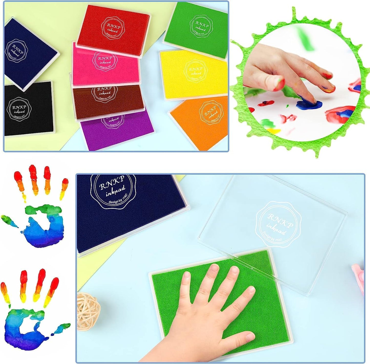 RNKP Large Purple Ink Pad for Rubber Stamps, 5 × 4 inch Ink Stamp Pads Permanent for Paper Wood Fabric (Purple)…