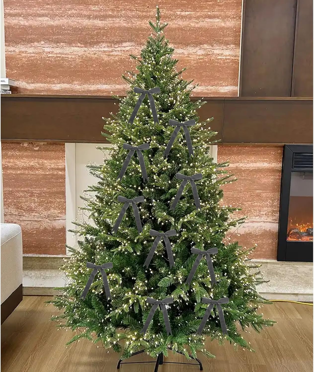 15 Yards Velvet Ribbon 1 Inch Single Face Grey Velvet Ribbon Spool Prefect for Wedding, Ribbons for Gift Wrapping, Vintage Christmas Decor Tree Ornaments Wreath Hair Bows, Ribbons for Crafts