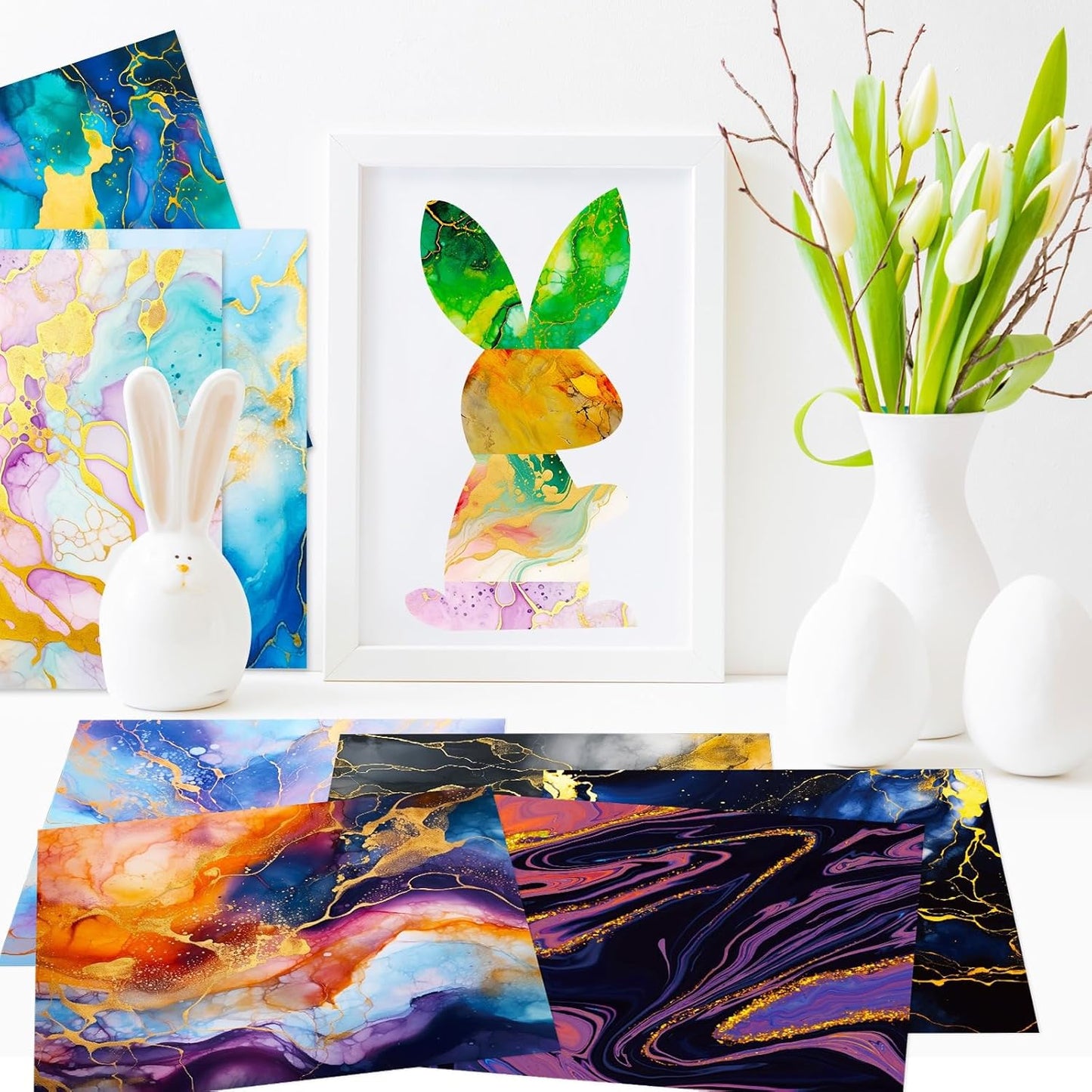 Marbled Scrapbook Paper Pad Color Marbled Patterned Paper 6×6,24 Sheets Single-Sided Scrapbooking CardStock Papers Pad for Holiday Cardmaking DIY Origami Journaling.