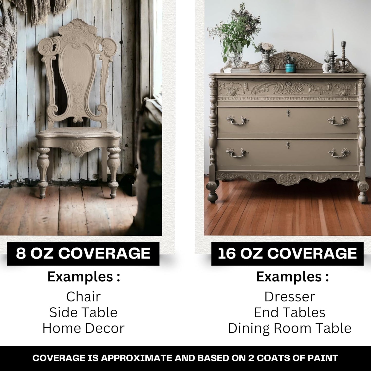 Daydream Apothecary Premium Chalk Style Paint for Furniture, Home Décor, Wood, DIY Interior Projects, Quick Dry, No Prep or Prime Needed, Matte Earthly Brown - 16oz