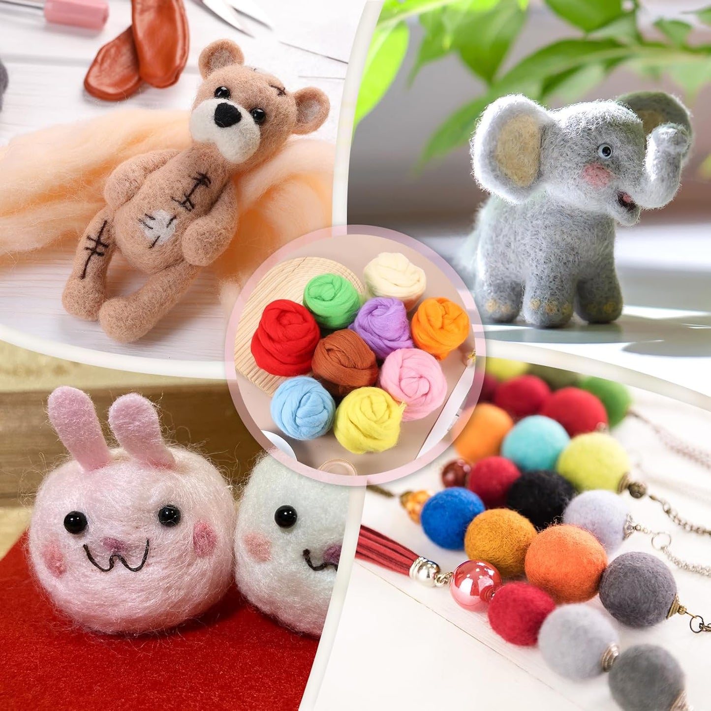 PATIKIL Wool Roving Yarn, 80G/2.82OZ Soft Felting Wool Pure Chunky Roving Yarn Bulk for Needle Felting Knitting Blanket Spinning Weaving DIY Craft, Blue