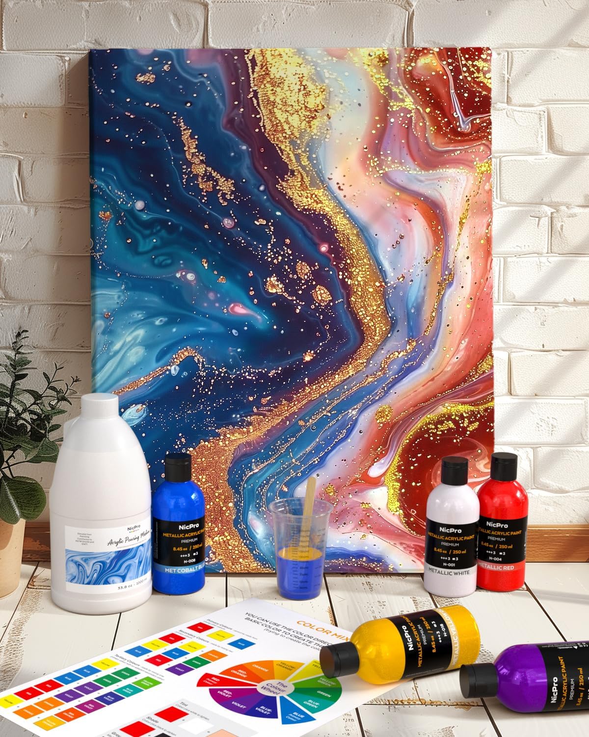 Nicpro Paint Thinner for Acrylic Painting, 33.8oz / 1000ml, Acrylic Paint Thinner, Acrylics Flow Medium Improve Flow Consistency