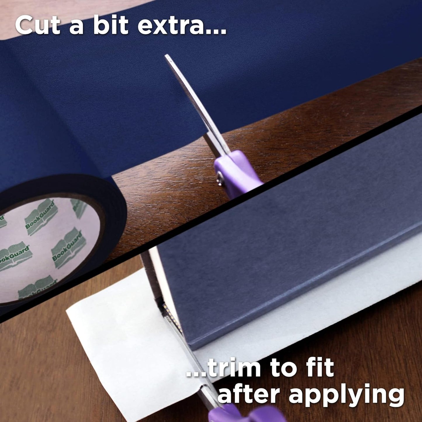 BookGuard 4 inch Premium Bookbinding Repair Cloth Tape, 15 Yard Roll, Navy Blue