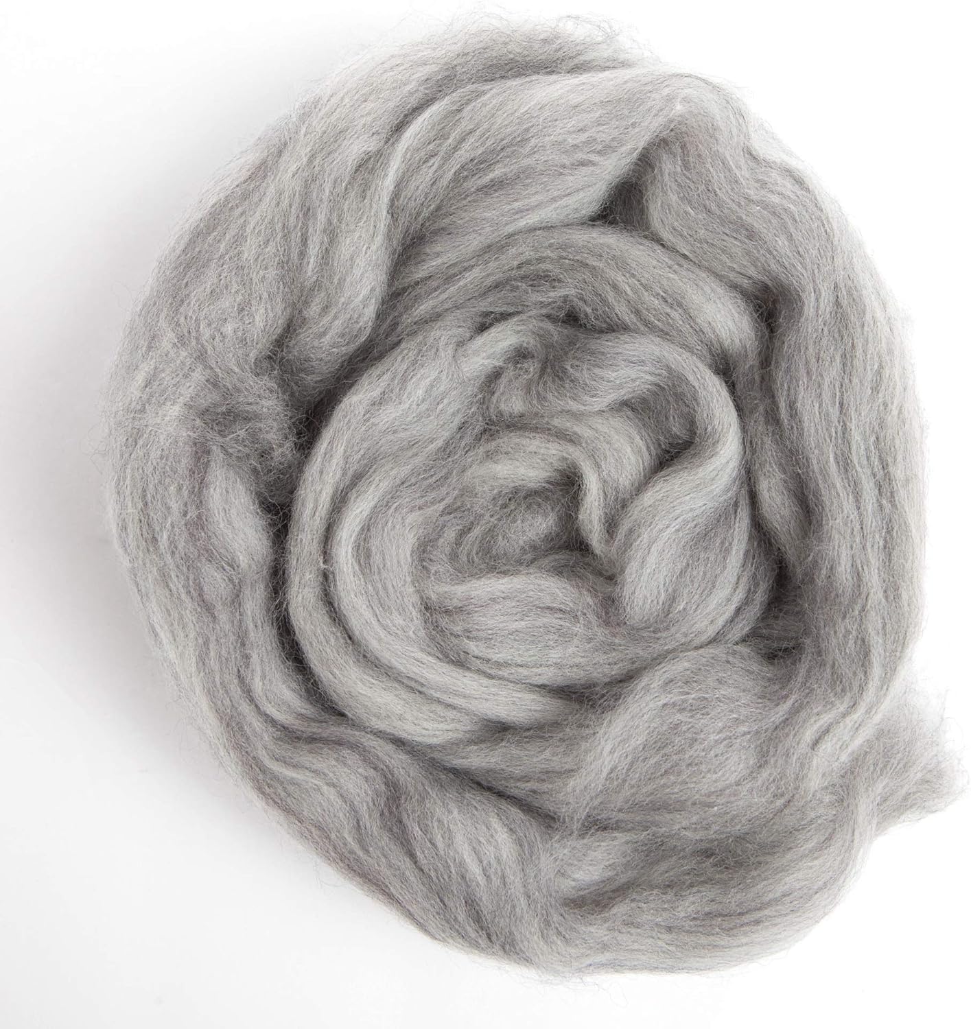 Desert Breeze Distributing 100% Natural Merino Wool Roving - Premium Combed Top Merino Roving Wool - Tapestry, Spinning, Wet Felting & Needle Felting Supplies - 21.5 Micron - 1 oz, Color Grey