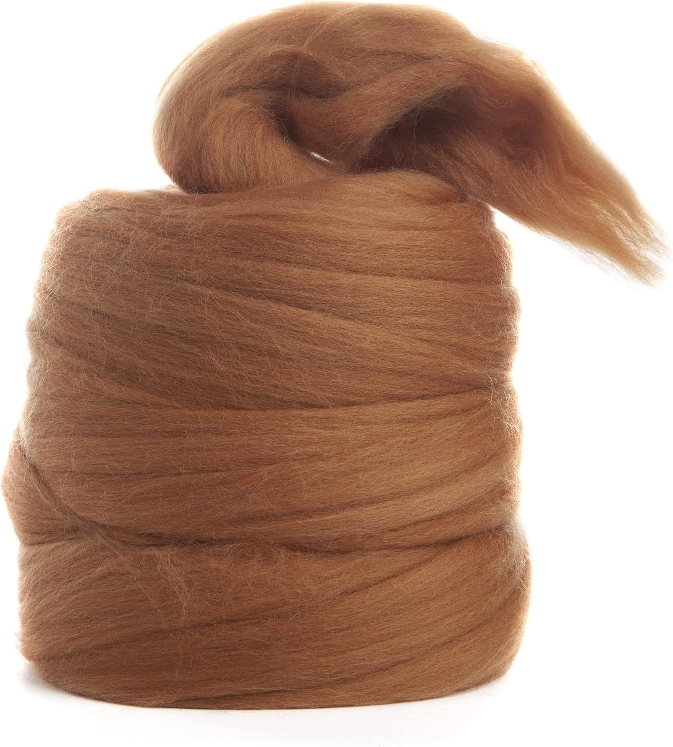 Desert Breeze Distributing – 100% Natural Merino Wool Roving, Wool for Spinning, Tapestry Yarn, Needle Felting, Wet Felting, Big Yarn Roving, 19 Micron, 70mm Staple Length, 8 OZ Size, Color Cinnamon