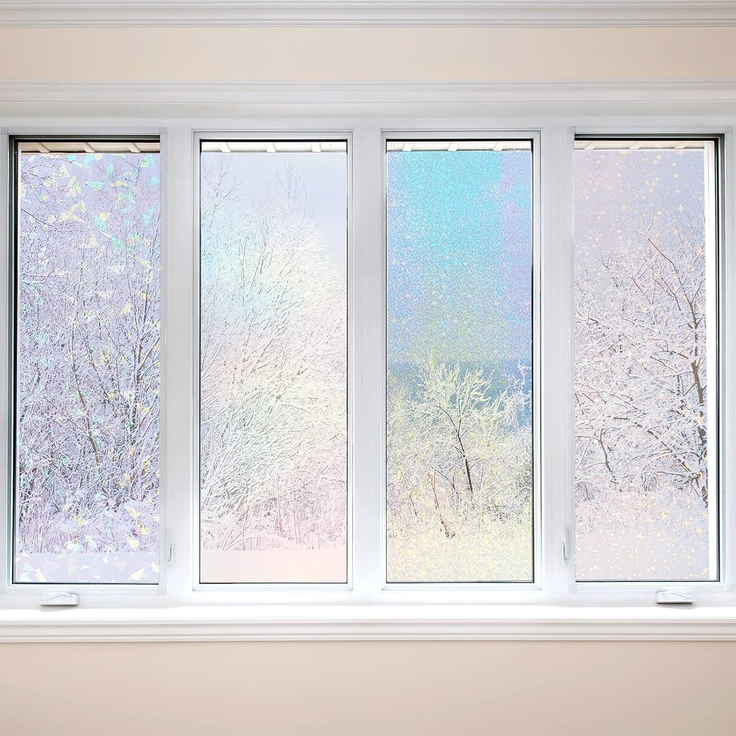 60 Sheets Holographic Laminate Sheets Clear Glitter A4 Size Vinyl Sticker Paper Holographic Overlay Self Adhesive Waterproof Film, 11.7 x 8.3 Inch (Gem, Rainbow, Spot, Star, Sand Star, Wind Mill)