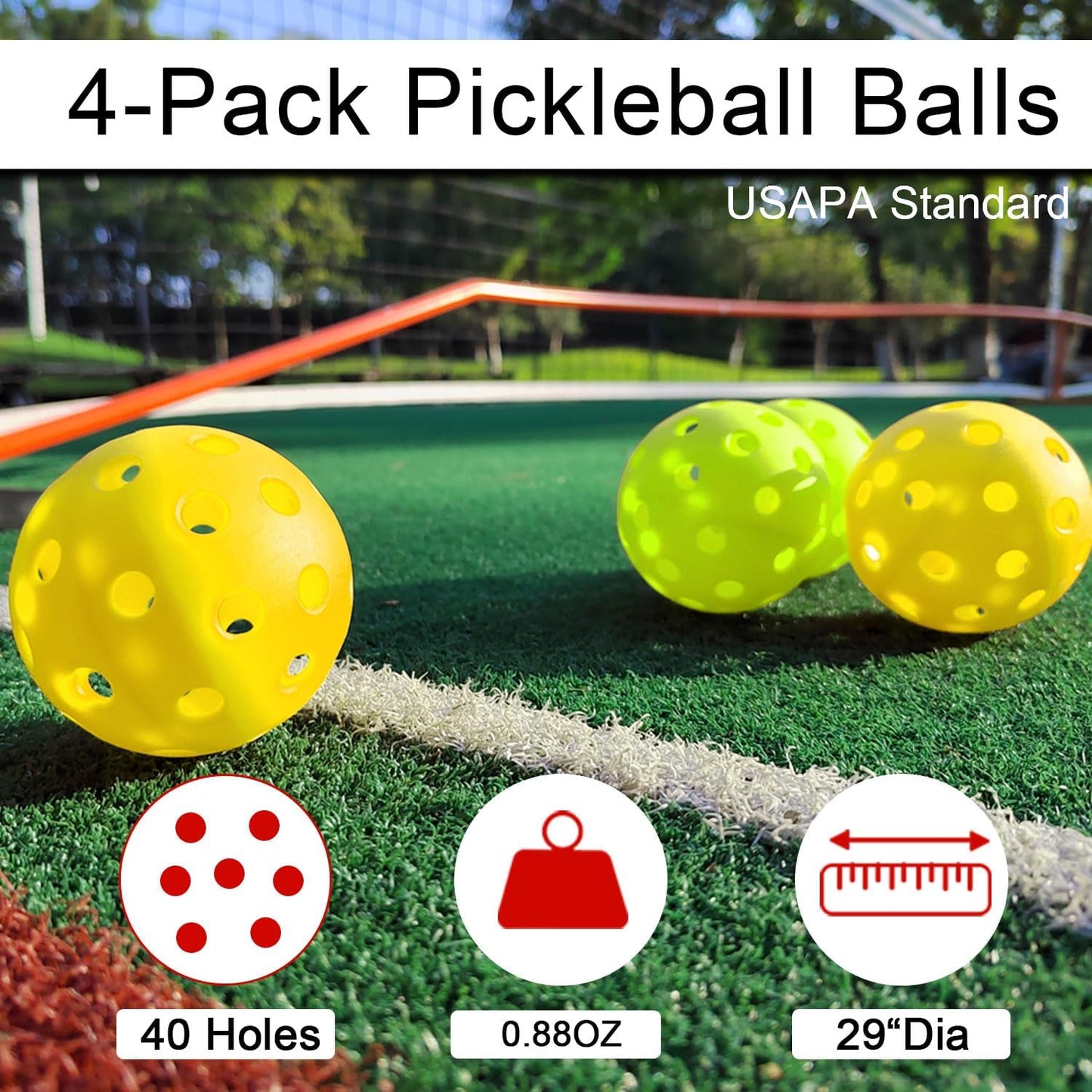 Zdgao Pickleball Set with Net for Driveway, 22 FT Regulation Size Pickle Ball Net Set with Pickleballs, Court Markers and Carry Bag, Steady Metal Frame for Outdoor, Indoor Court