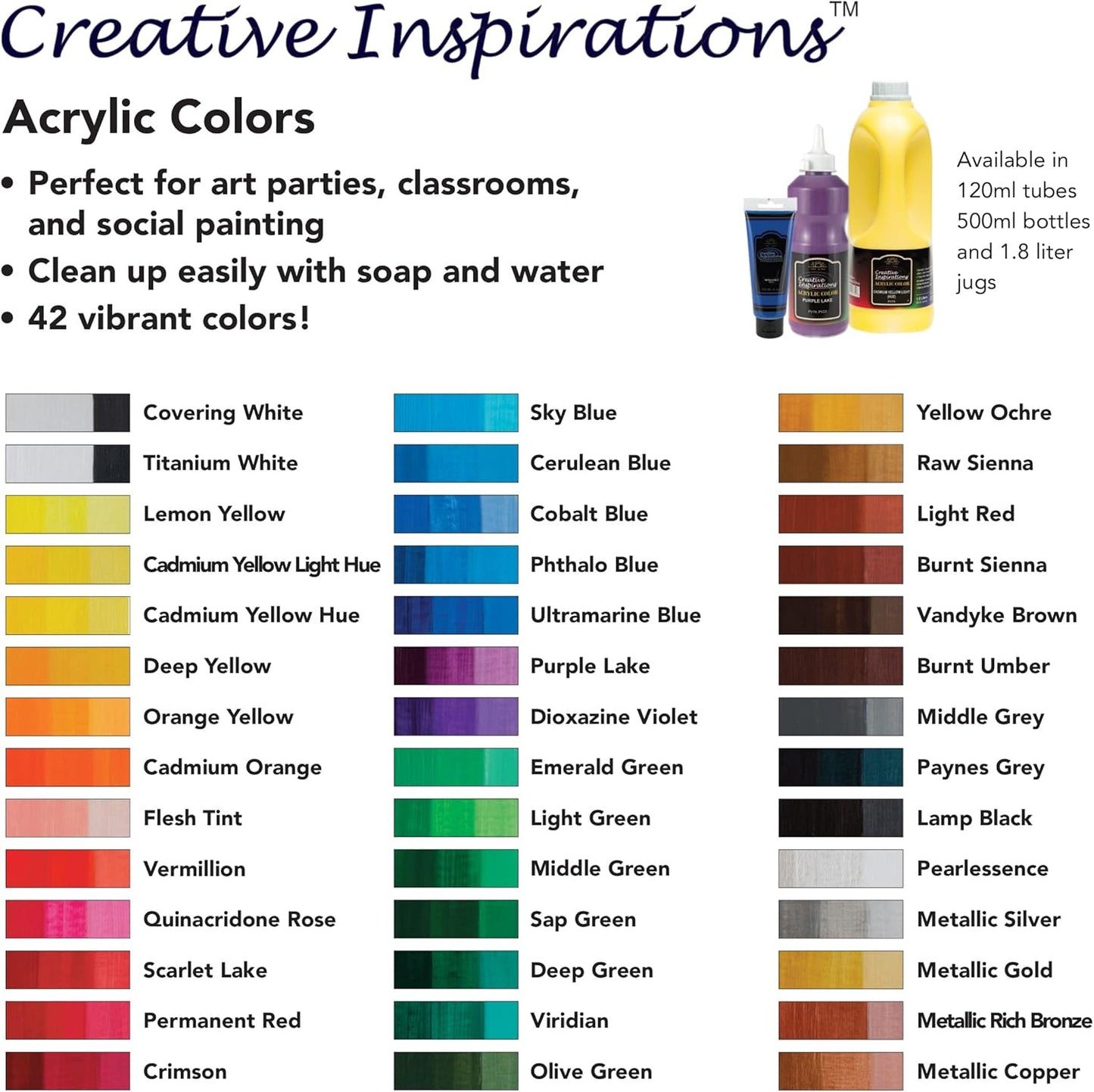 Creative Inspirations Acrylic Paint - Dioxazine Violet - 500 mL Bottle - Smooth & Creamy Consistency, Vibrant Pigmentation, Great Coverage for Artists - Clean Up with Soap & Water