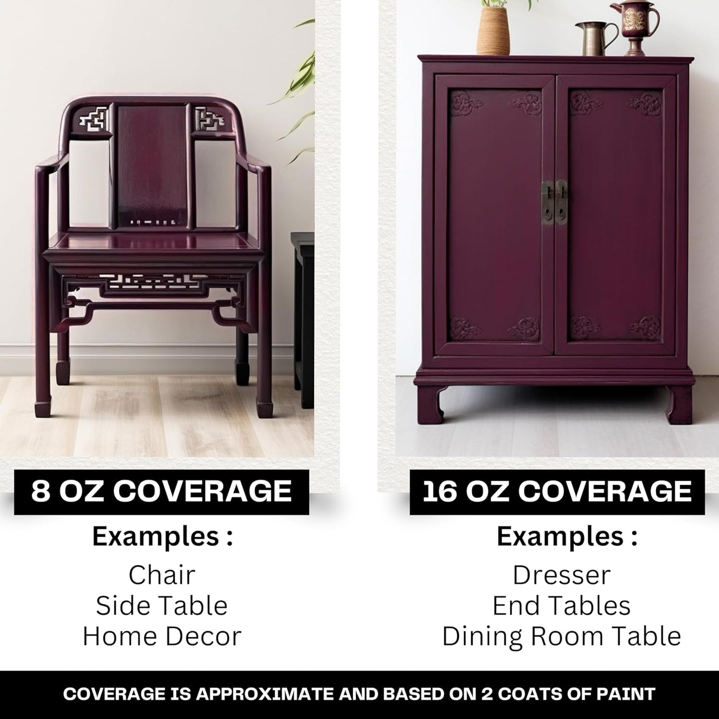 Daydream Apothecary Premium Chalk Style Paint for Furniture, Home Décor, Wood, DIY Interior Projects, Quick Dry, No Prep or Prime Needed, Matte Burgundy - 8oz