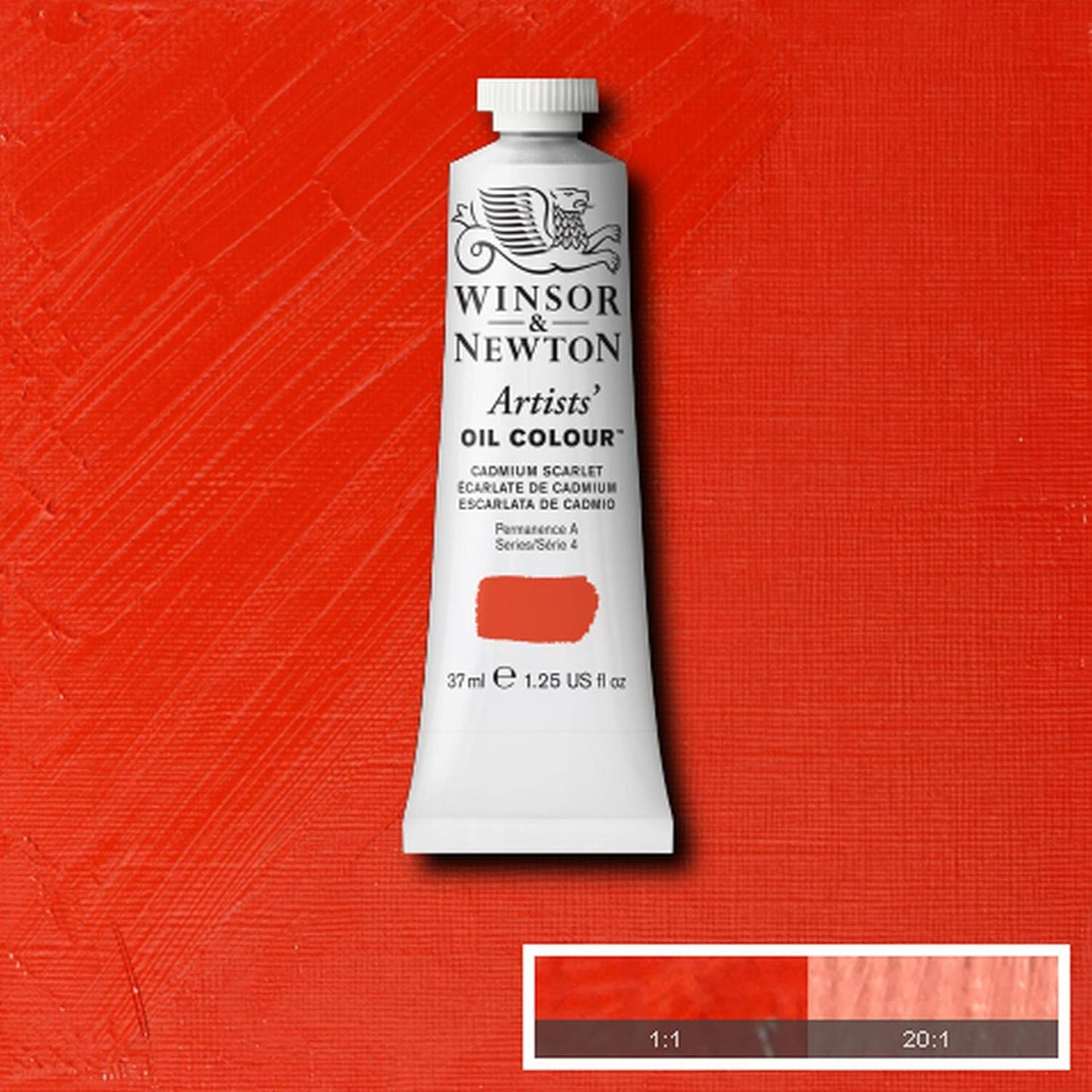 Winsor & Newton Artists' Oil Color, 37ml (1.25 oz) Tube, Cadmium Scarlet