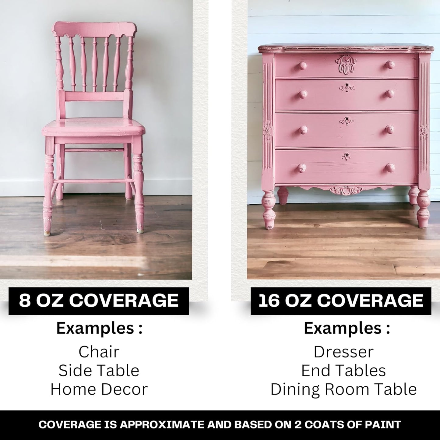 Daydream Apothecary Premium Chalk Style Paint for Furniture, Home Décor, Wood, DIY Interior Projects, Quick Dry, No Prep or Prime Needed, Matte Lite Pink - 16oz