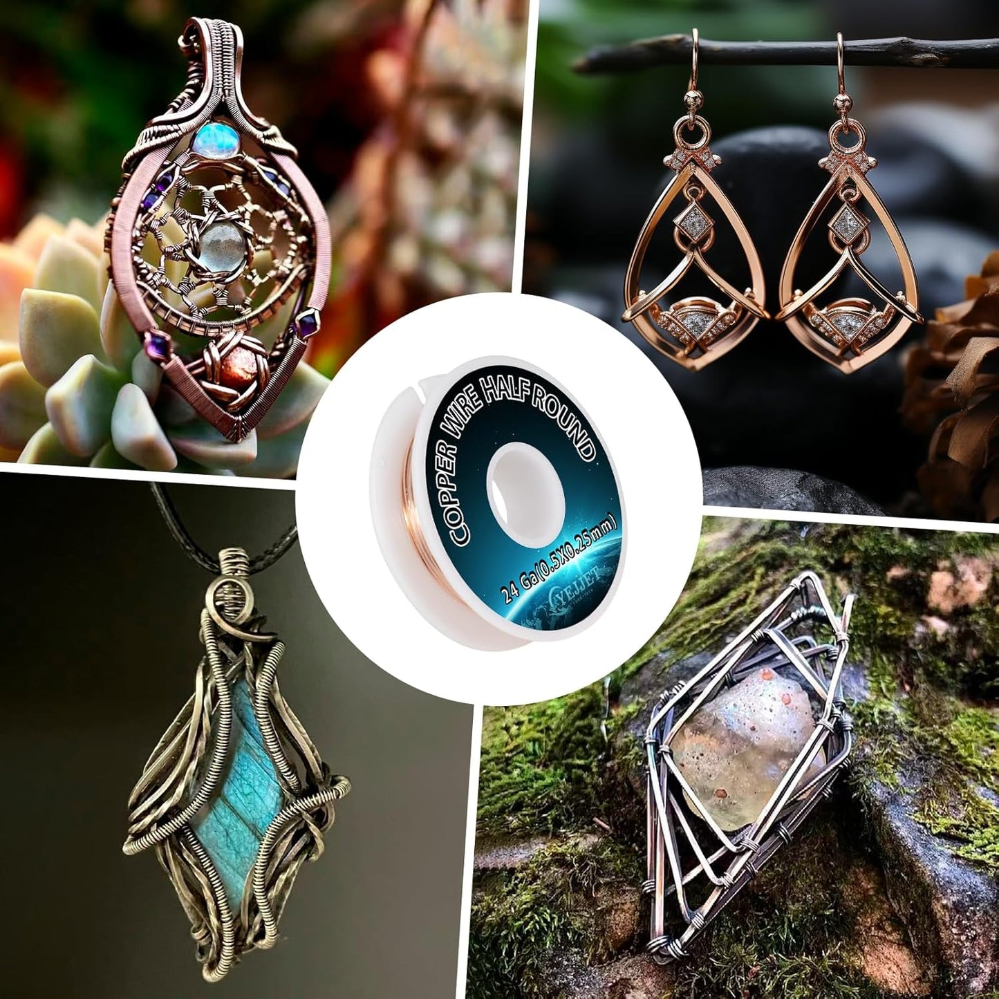 Industrial 24 Gauge Half Round Copper Wire - 3.0 oz (265 Feet) High Purity Copper Wire for Scientific Instruments