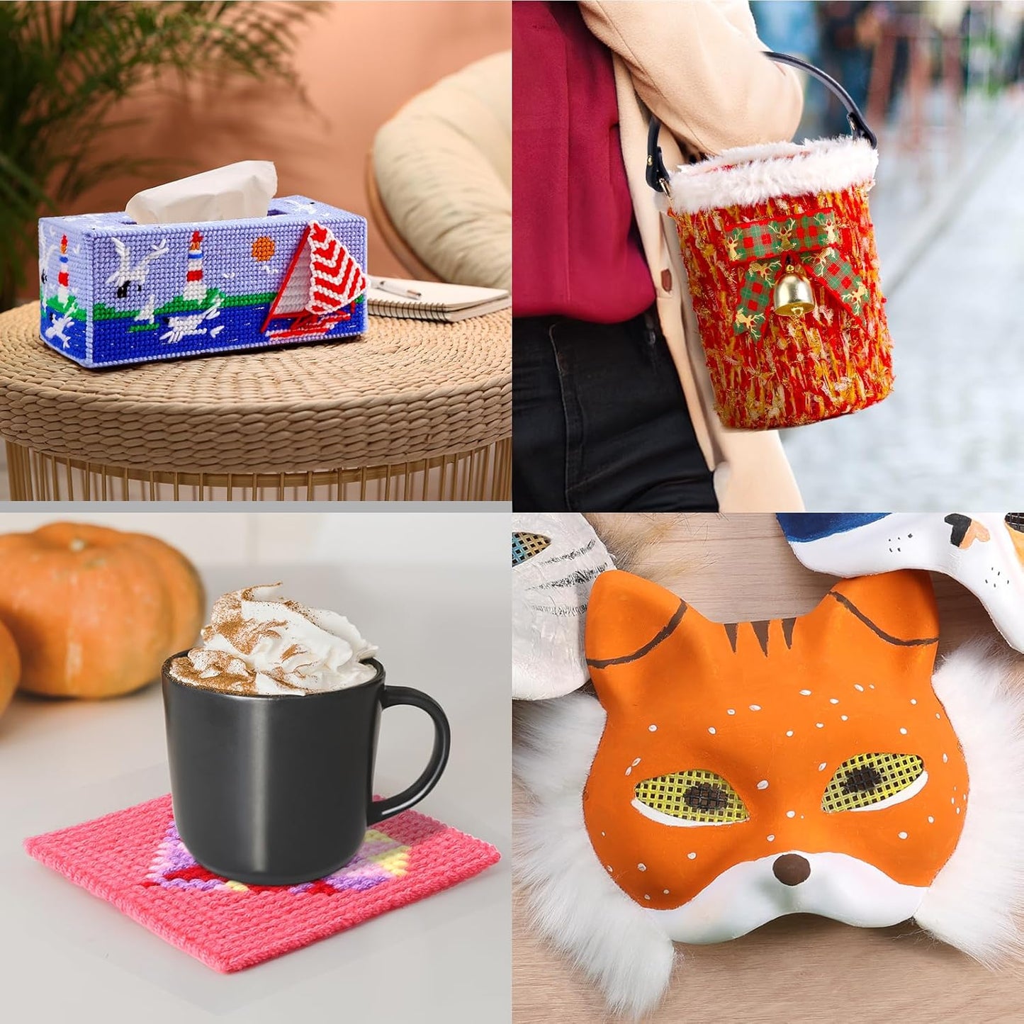 Pllieay 10PCS 7 Count Plastic Canvas Sheets, 10.2x13.2 inch Plastic Mesh, Eye Mesh for Embroidery, Acrylic Yarn Crafting, Knit and Crochet Projects, Make Aquarium Dividers(with 5Pcs Weaving Needles)