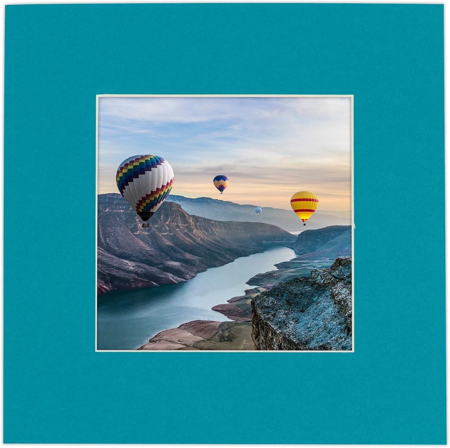 11x14 Mat for 8.5x11 Photo - Precut Teal Blue Picture Matboard for Frames 11 x 14 Inches - Bevel Cut Matte to Display Art 8.5 x 11 Inches - Acid Free Pack of 25 MATS with Backing Boards & Clear Bags