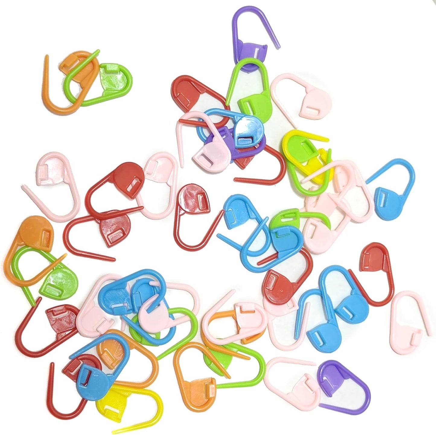 60Pcs Colorful Knitting Markers Crochet Clips Crochet Pins Bulk Stitch Markers Locking Stitch Knitting Place Markers DIY Craft Plastic Safety Pins Weave Stitch Needle Clip Counter(7 Colors (60 Pcs)