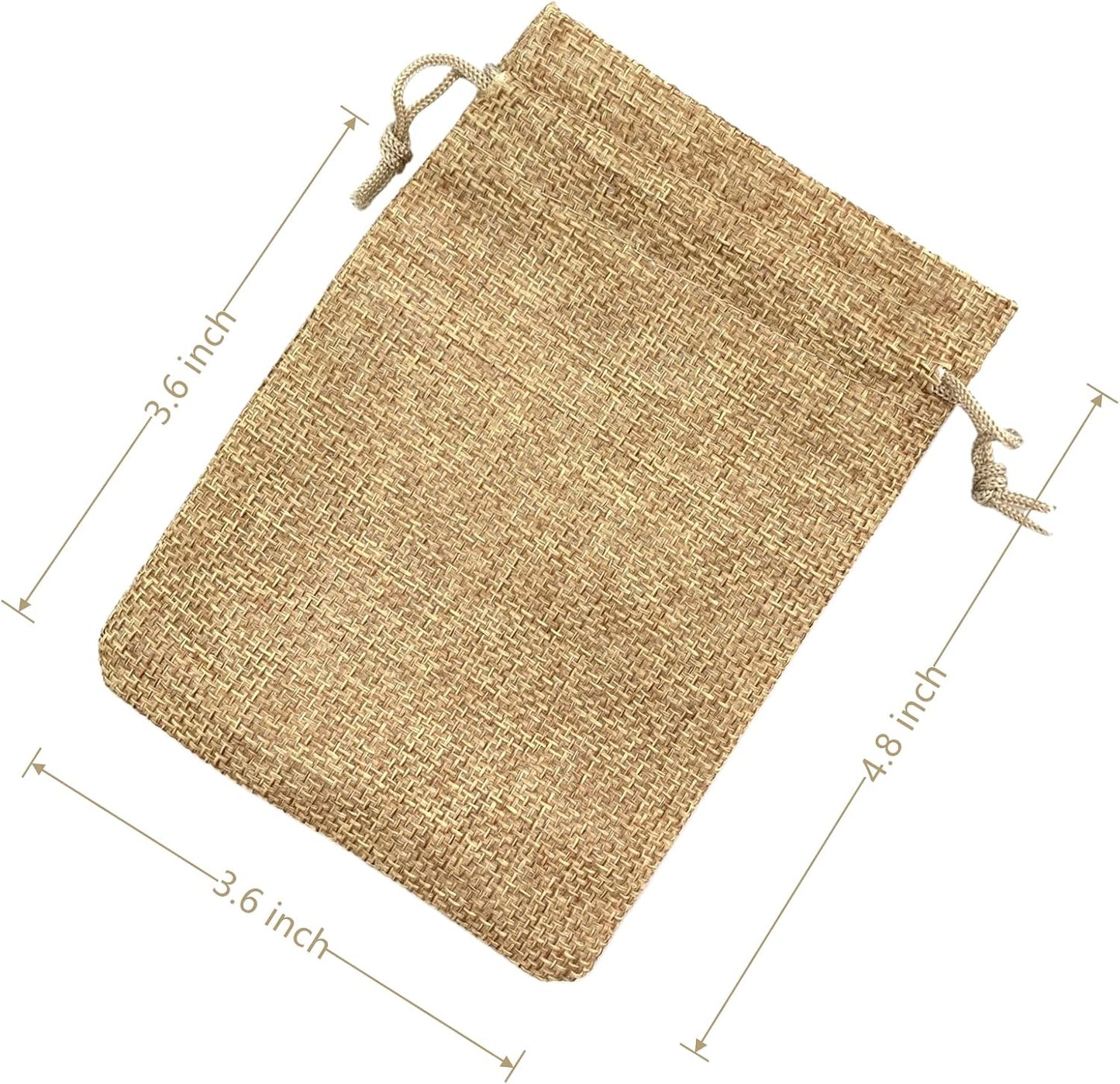Palmhomee Pack Of 25 Burlap Gift Bags with Drawstring Linen Jewelry Pouches Wedding Hessian Jute Bags for Birthday Jewelry and Treat Pouches Party Wedding Favors Gift Art and DIY Craft (3.6x4.8 Inch, Brown)