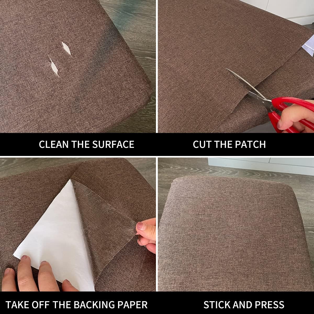 Fabric Repair Patches, 17X79 Inch Linen Repair Tape Self-Adhesive Fabric Patches Durable, DIY Large Linen Tape for Sofa, Couches, Furniture, Chair, Clothing (17X79 Inch, Blue Grey)
