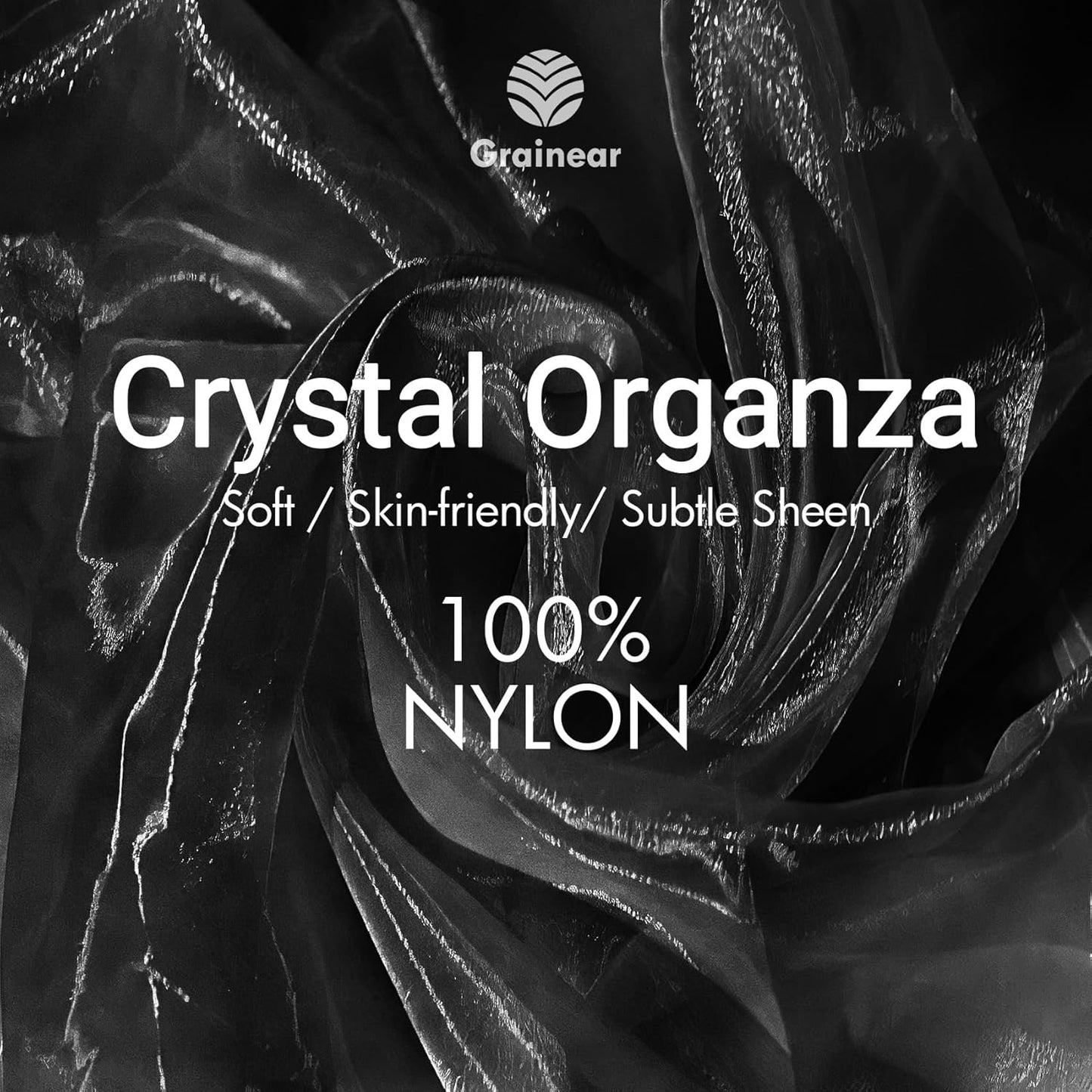 Black Organza Fabric – 44" x 10 Yards Wide Crystal Sheer Tulle for Wedding Decorations, DIY Sewing, Drapes, Party Backdrops, Chair Sashes & Gown Overlays – Lightweight & Elegant