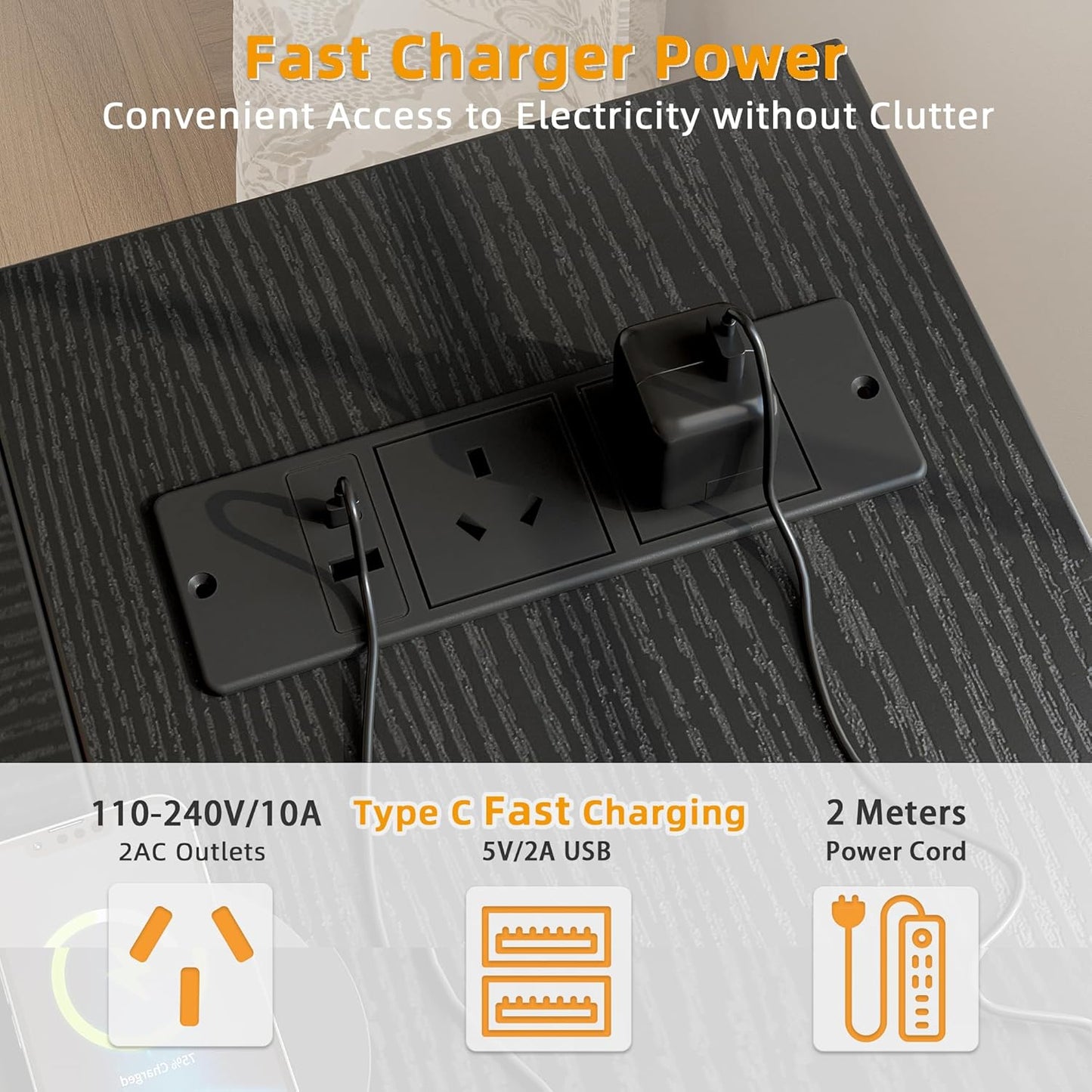 TIQLAB Small L Shaped Computer Gaming Corner Desk with Power Outlets, Reversible Shelves for Study, Writing Table for Home, Office, Bedroom, Living Room, 40 inches, Black