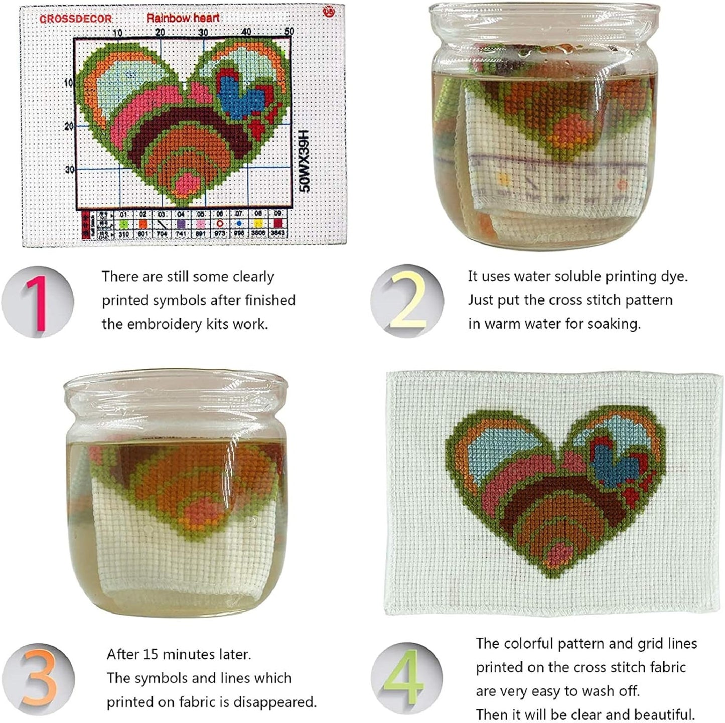 Dimensean Stamped Cross Stitch Kits Full Range of Embroidery Patterns Starter Kits for Beginners Adult or Kids DIY Cross Stitches Needlepoint Kits 11CT-Tiger Wreath 17.7x17.7 inch