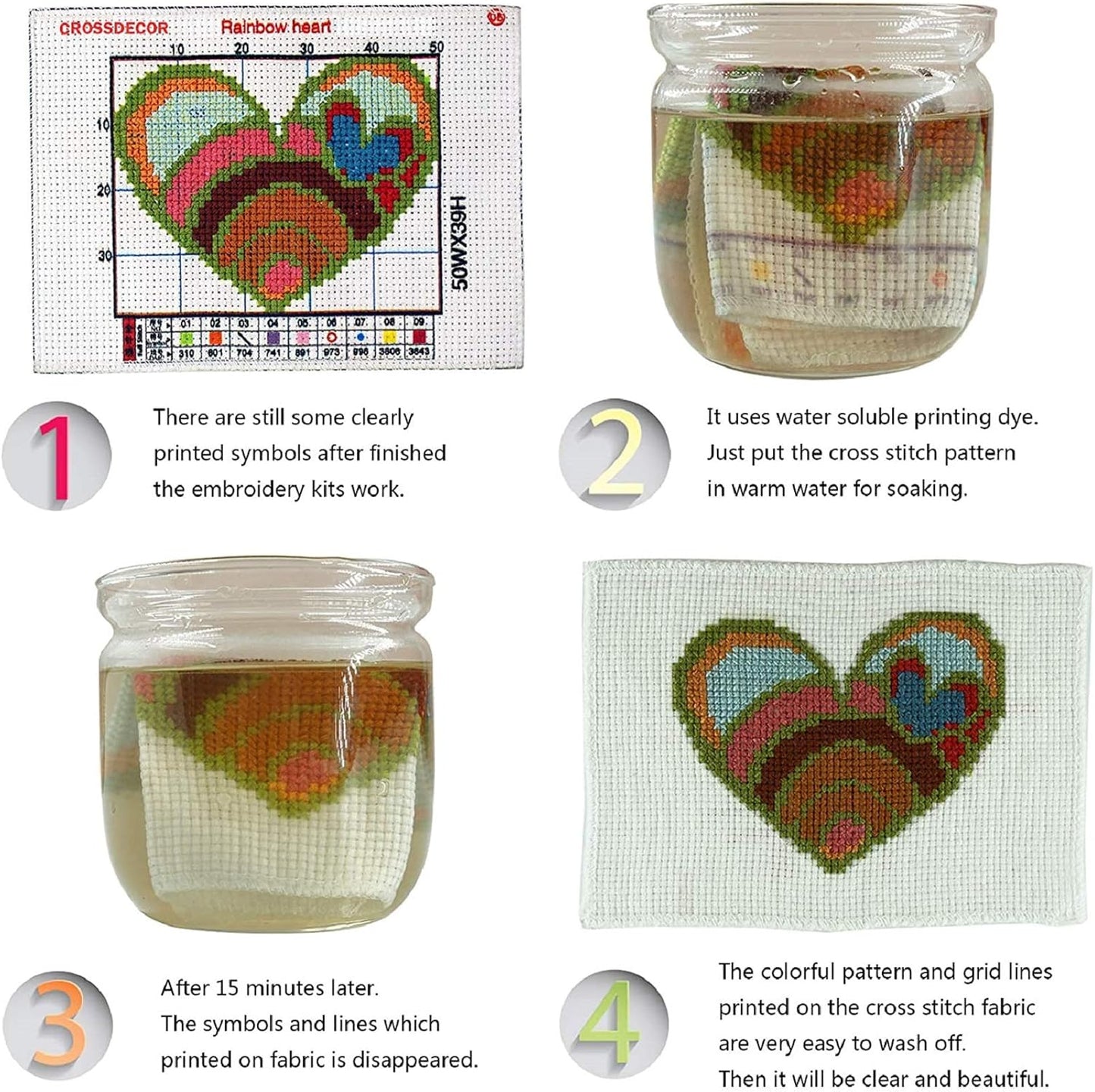 Dimensean Stamped Cross Stitch Kits Full Range of Embroidery Patterns Starter Kits for Beginners Adult or Kids DIY Cross Stitches Needlepoint Kits 11CT-Hummingbirds Collect Honey 18x18 inch