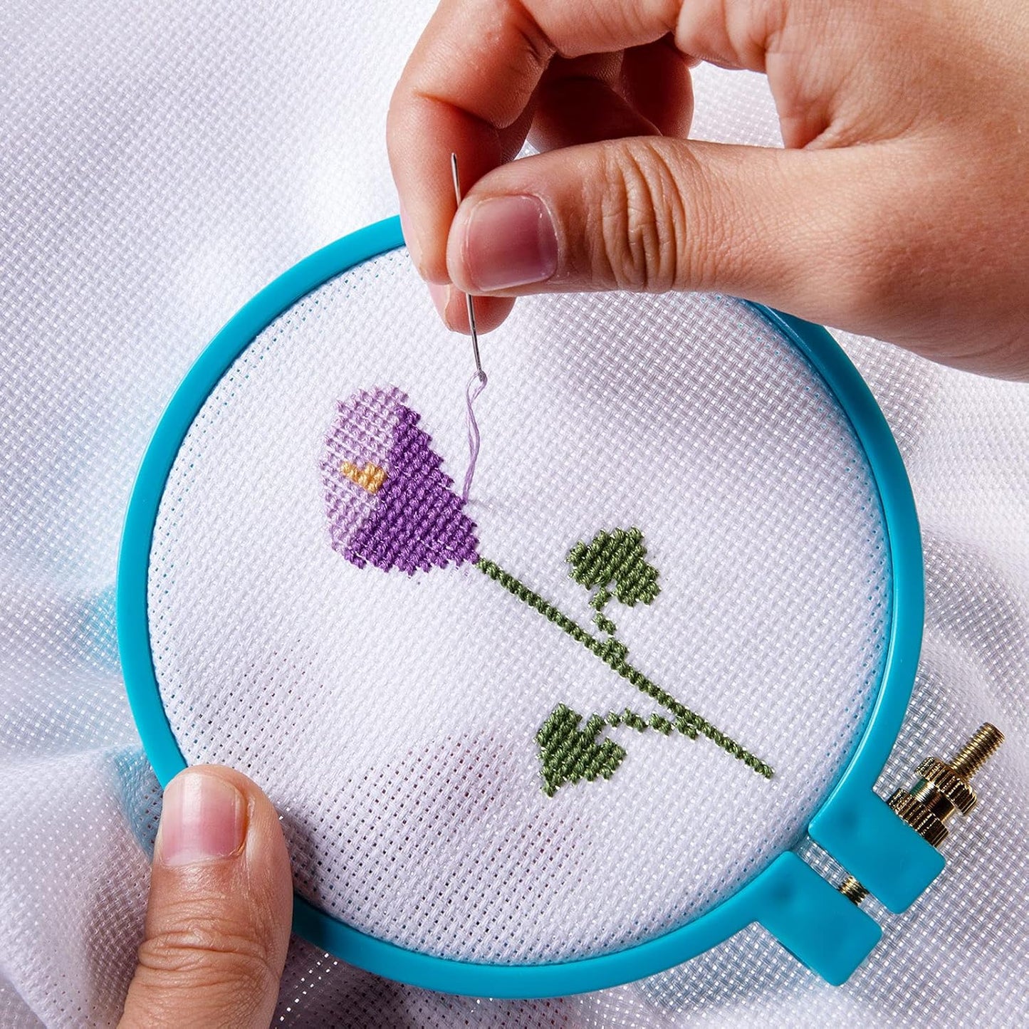 Aida Cloth Big Size 14 Count, White Cross Stitch Fabric, 39 inch by 60 inch