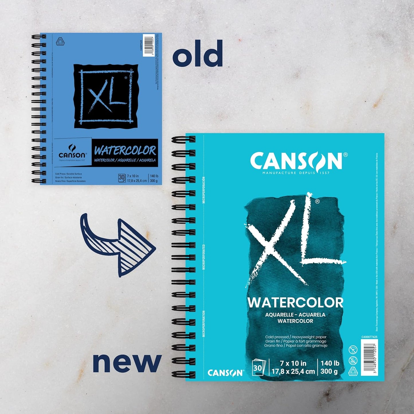 Canson XL Series Mixed Media and Watercolor Paper Pads, 9x12 in 60 Sheets and 7x10 in 30 Sheets