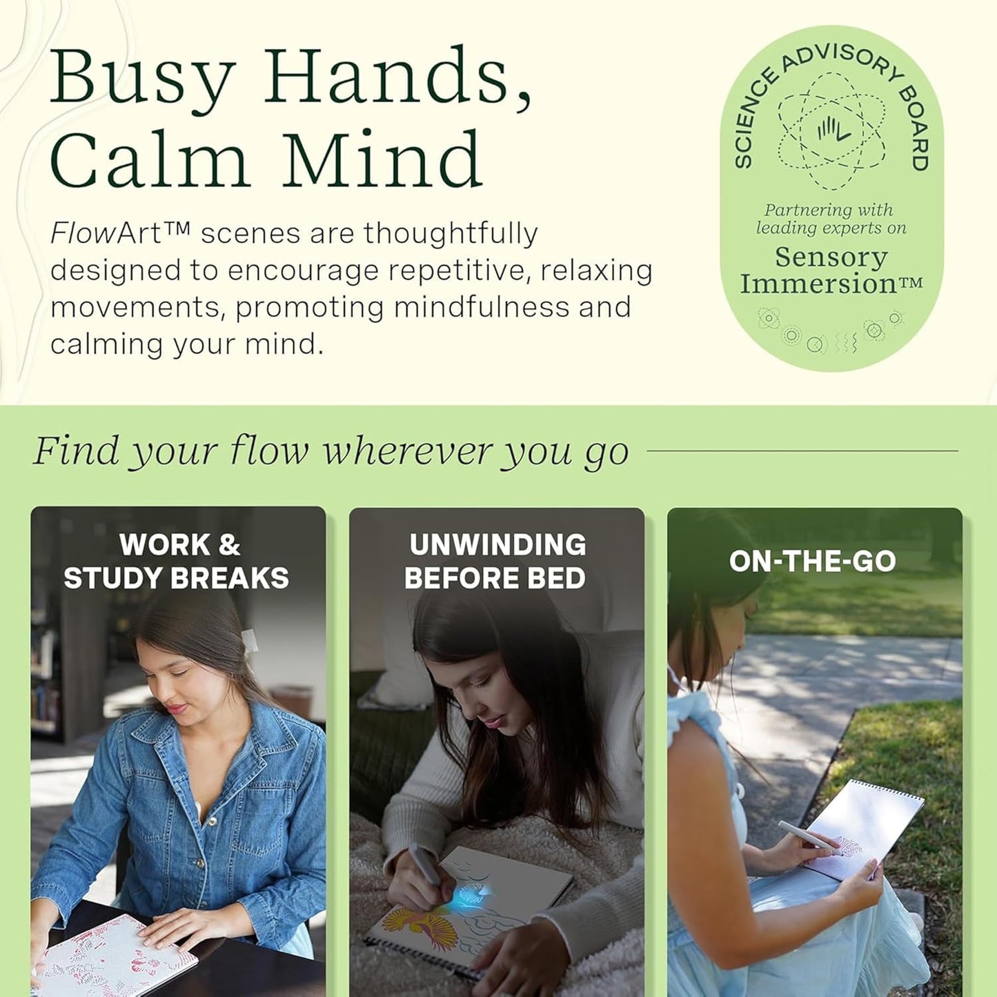 Lifelines FlowArt Activity Pad, 2-Pack - Guided Dot Art Meditations with Markers – Dot-Pop and Pogo-Dot Coloring Books for Teens, Adults & Seniors