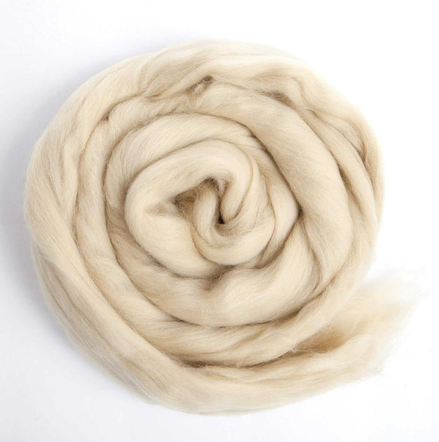 Desert Breeze Distributing 100% Natural Merino Wool Roving - Premium Combed Top Merino Roving Wool - Tapestry, Spinning, Wet Felting & Needle Felting Supplies - 21.5 Micron - 1 oz, Color Parchment