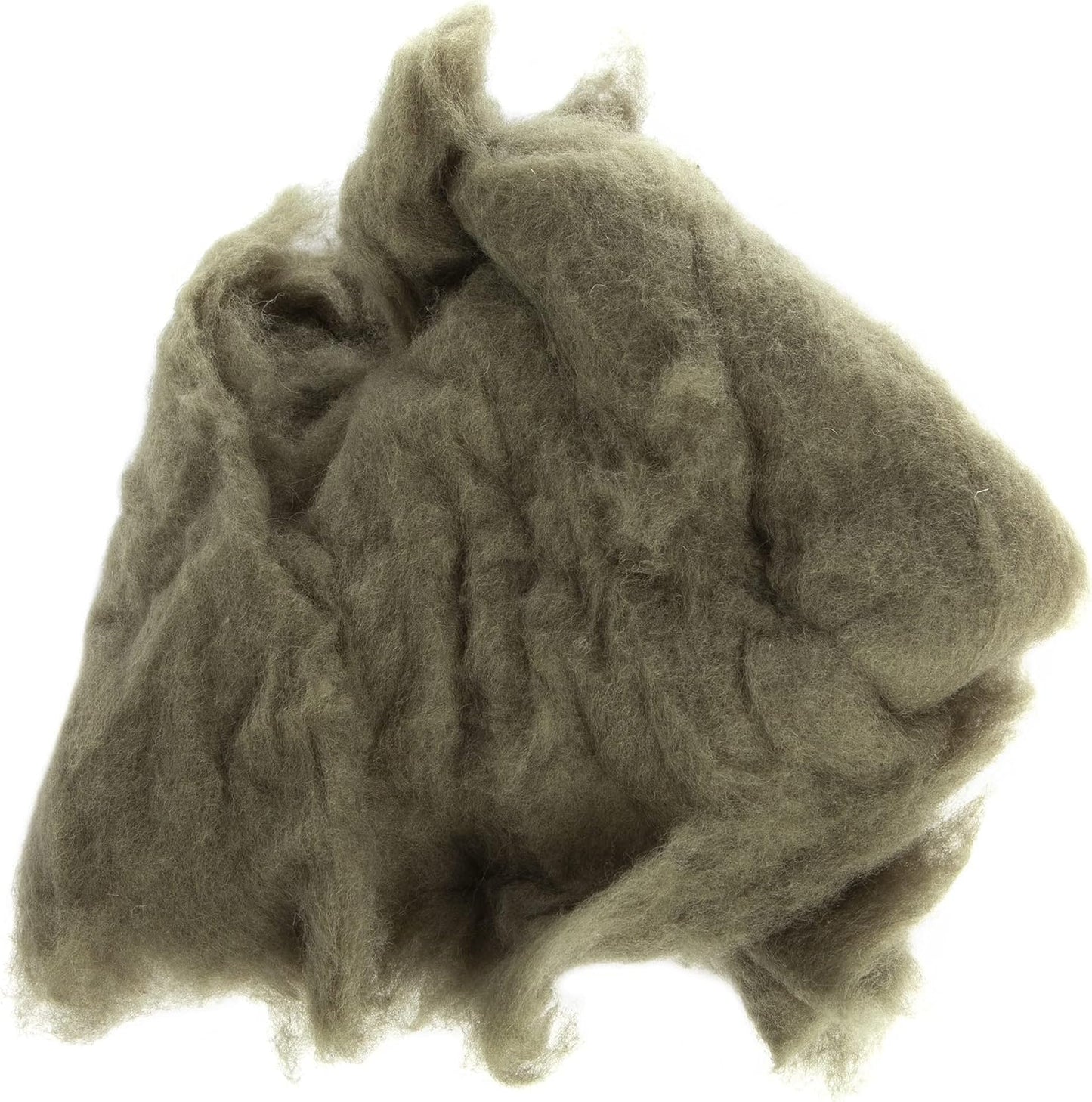 Desert Breeze Distributing Maori Wool Carded Batting, 100% Natural New Zealand Wool Made by DHG in Italy for Needle Felting, 3.5 OZ, 27 Micron, Color Moss Green