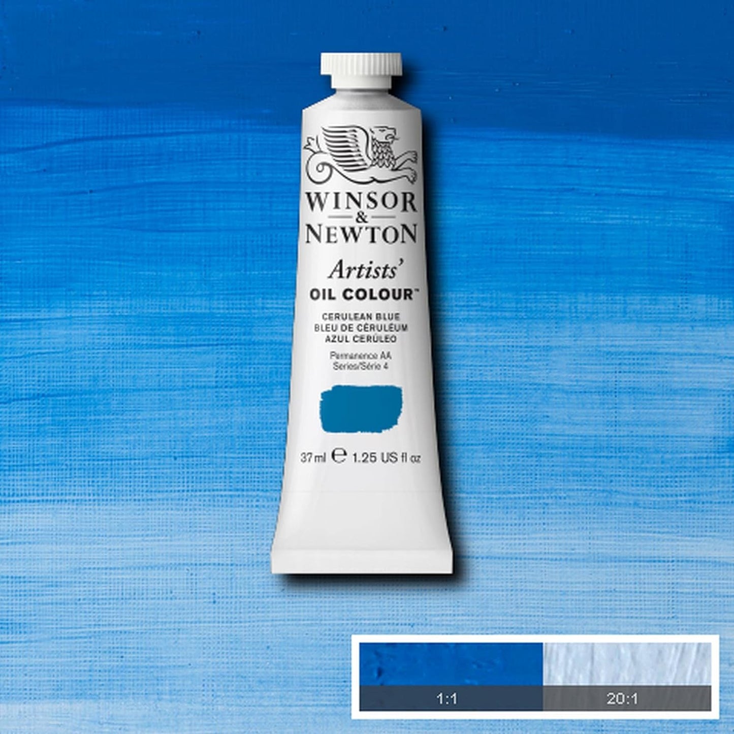 Winsor & Newton Artists' Oil Color, 37ml (1.25 oz) Tube, Cerulean Blue
