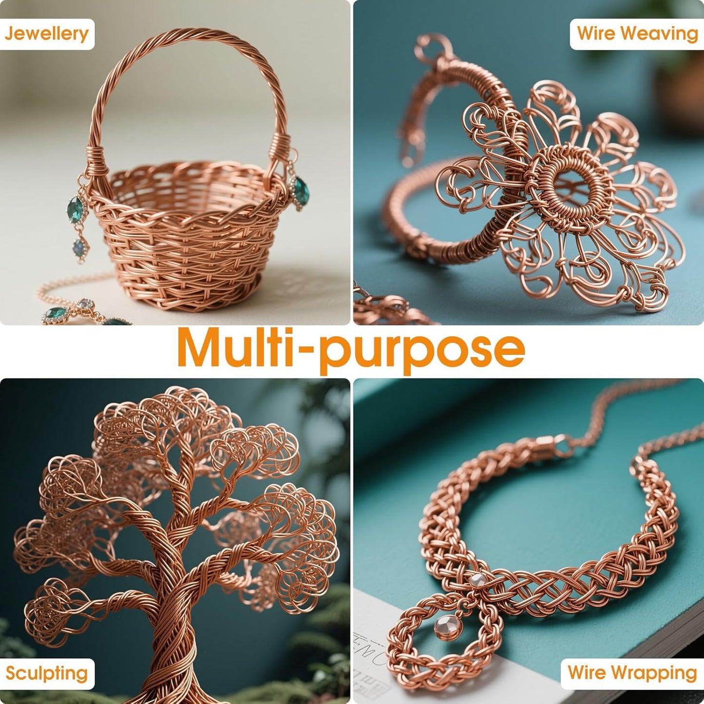 18 Gauge 60 FT 99.9% Pure Soft Copper Wire for Electroculture Gardening, Jewelry Making, Beading, Science Projects (1 PCS)