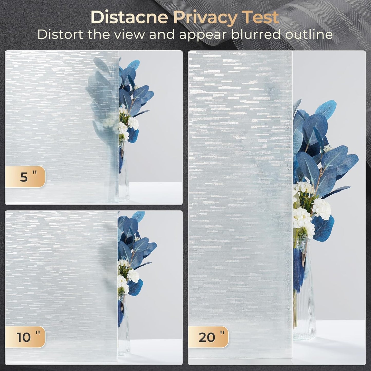 rabbitgoo Window Privacy Film, Frosted Glass Window Film Static Cling Covering, Non Adhesive Privacy Clings Vinyl, Removable Frosting Sticker for Home Decoration, White, 29.5 x 157.4 Inches