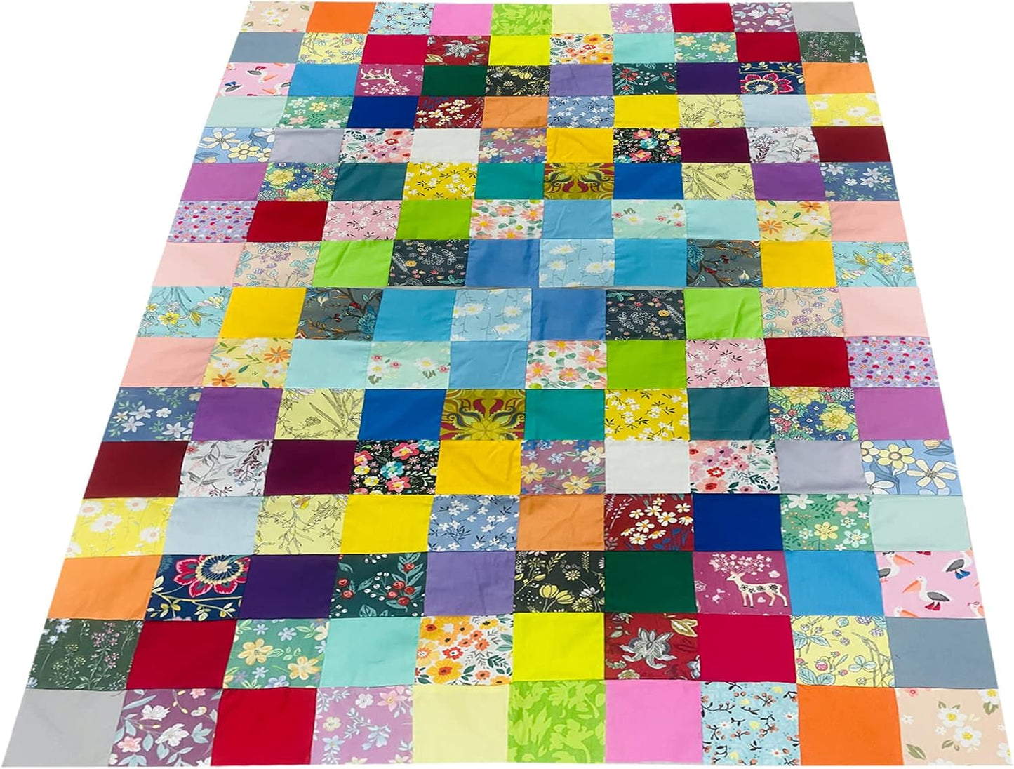 HANPATQUI 50PCS 8 x 8 inch Floral 100% Cotton Fat Quarters Fabric for Sewing and Quilting Bundles Precut Fabric Square for DIY Craft Patchwork…