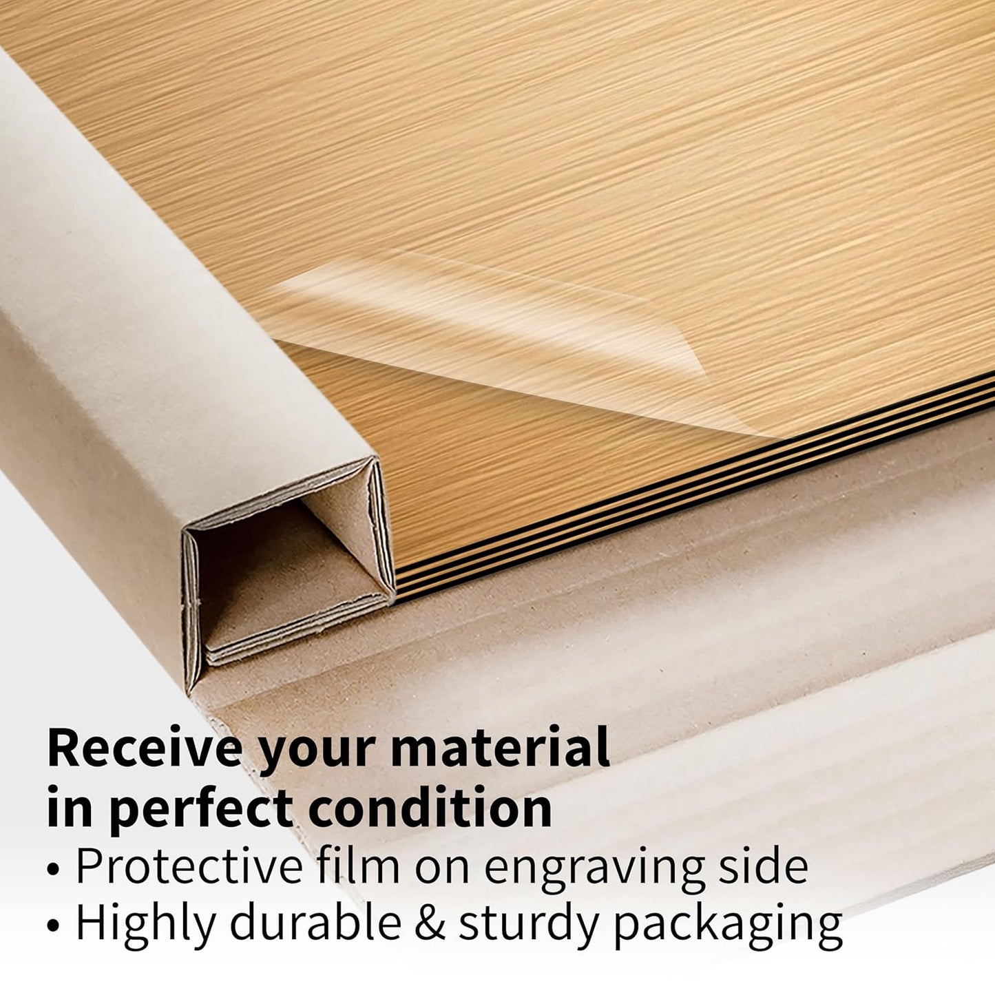 Trotec | Metallic Looking Acrylic Sheet | 12"x24"x1/16, 4 Pcs | Brushed Brass/Black | Metallic Finish - Scratch Resistant for Laser Engraving & Cutting,Printing,Glowforge,Name Plate | USA Made