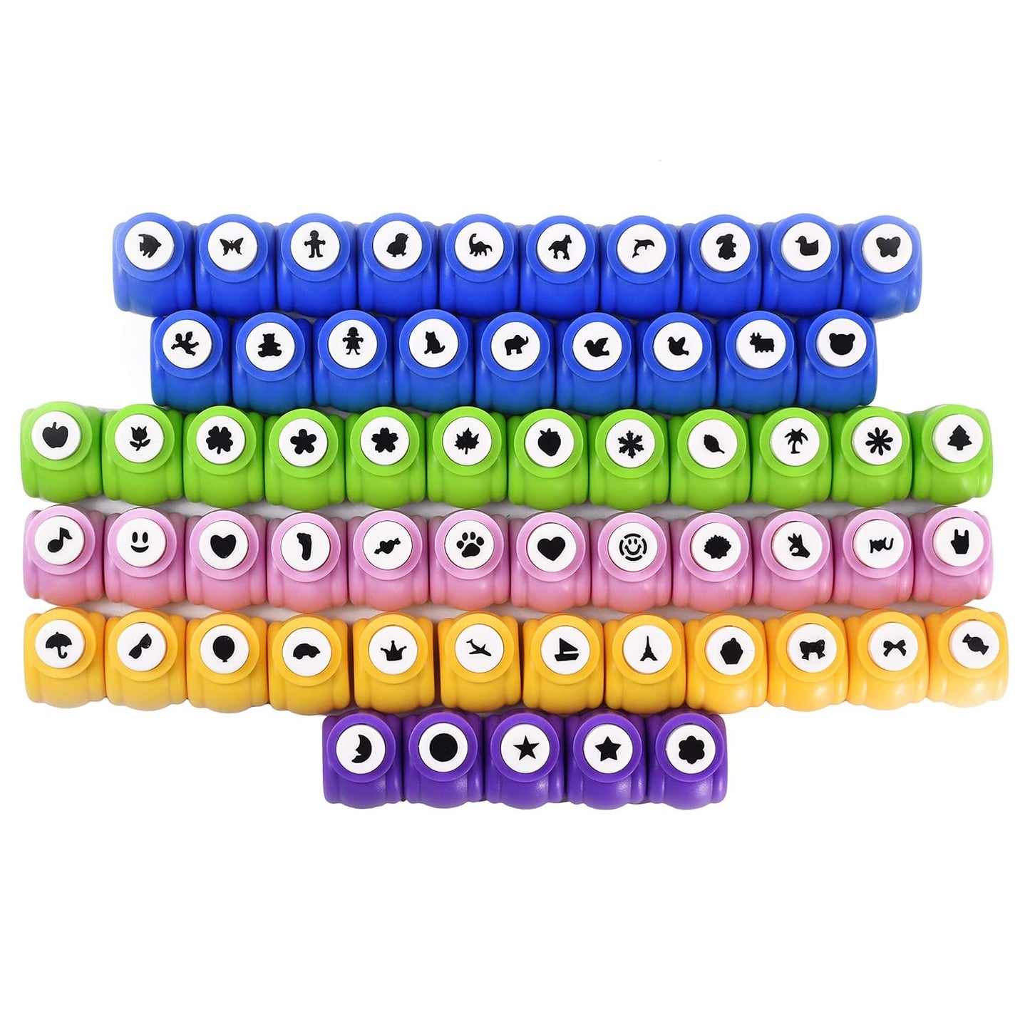 Shape Paper Punch Set | School Scrapbooking Paper Punchers for Arts and Crafts | Hole Punch Shapes That Kids and Adults Adore | Premium Crafting Supplies Kit includes 60 Paper Puncher Shapes (60 Pcs)
