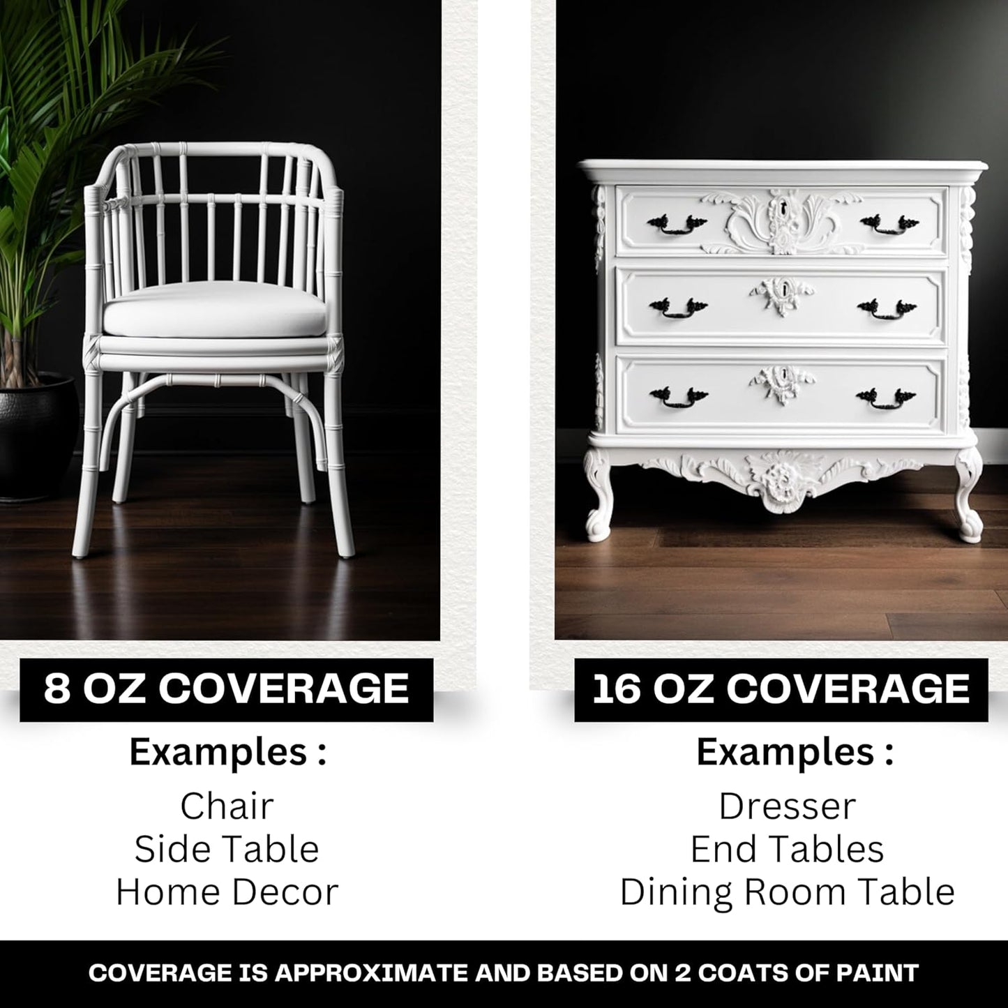 Daydream Apothecary Premium Chalk Style Paint for Furniture, Home Décor, Wood, DIY Interior Projects, Quick Dry, No Prep or Prime Needed, Matte White - 8oz