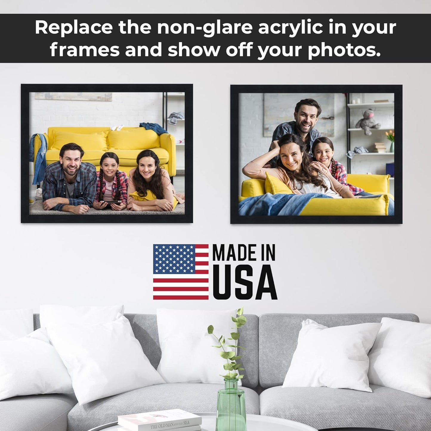 CountryArtHouse Non-Glare Acrylic Replacement for 5x6 Picture Frame, Replacement Plexiglass for 5x6 Photo Frame, UV-Resistant Non-Glare Acrylic Cover Sheet