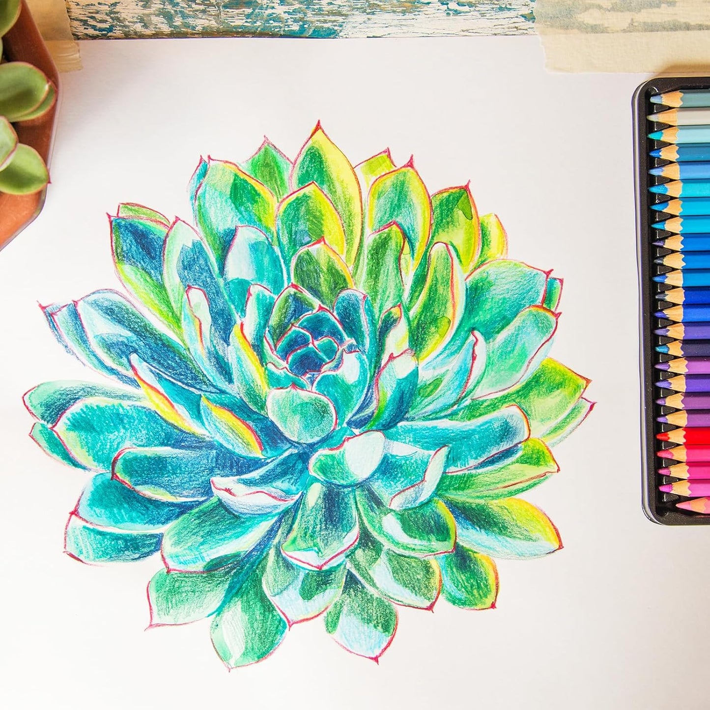 PATIKIL Watercolor Pencil, 6Pcs Water Soluble Pencils for Blending, Coloring, Sketch Drawing, Painting, Green Yellow