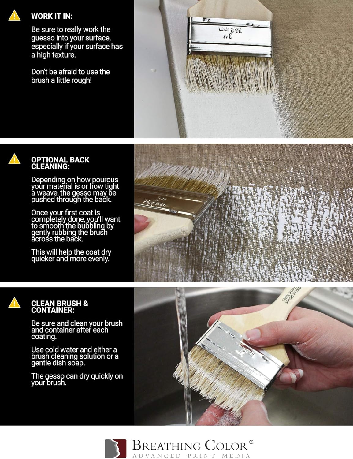 White Gesso Canvas Primer Bundle 32 oz. with Application Brush and Sandpaper. Keep Paint from Absorbing! Whether Acrylics, Oils, Watercolors or Pastels, Make Every Painting Look its Absolute Best