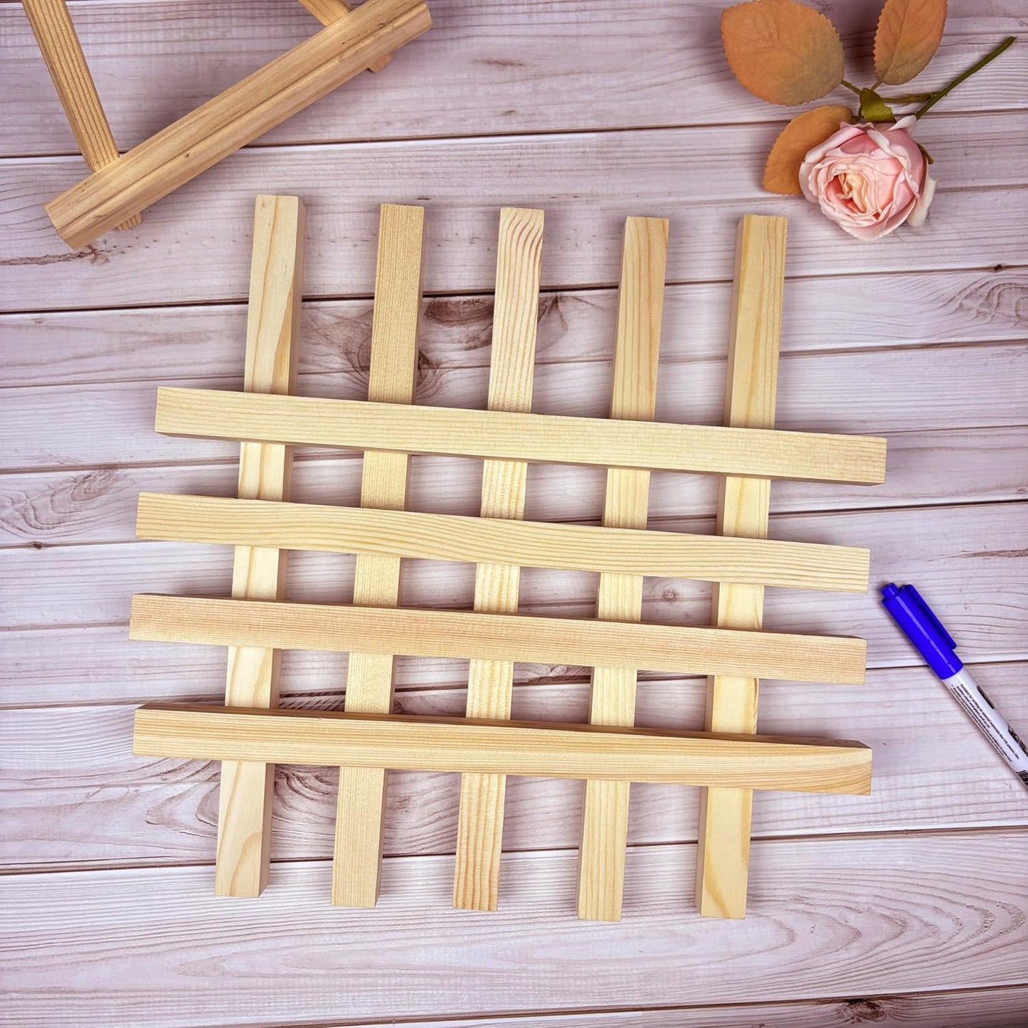 Square Wooden Dowels Wood Dowel Rods for Crafts 1" x 12", 10 PCS Square Wooden Sticks for Crafts, Wood Slats Wood Strips 1 inch Wide, Unfinished Pine Hardwood Sticks for Crafting, Woodworking