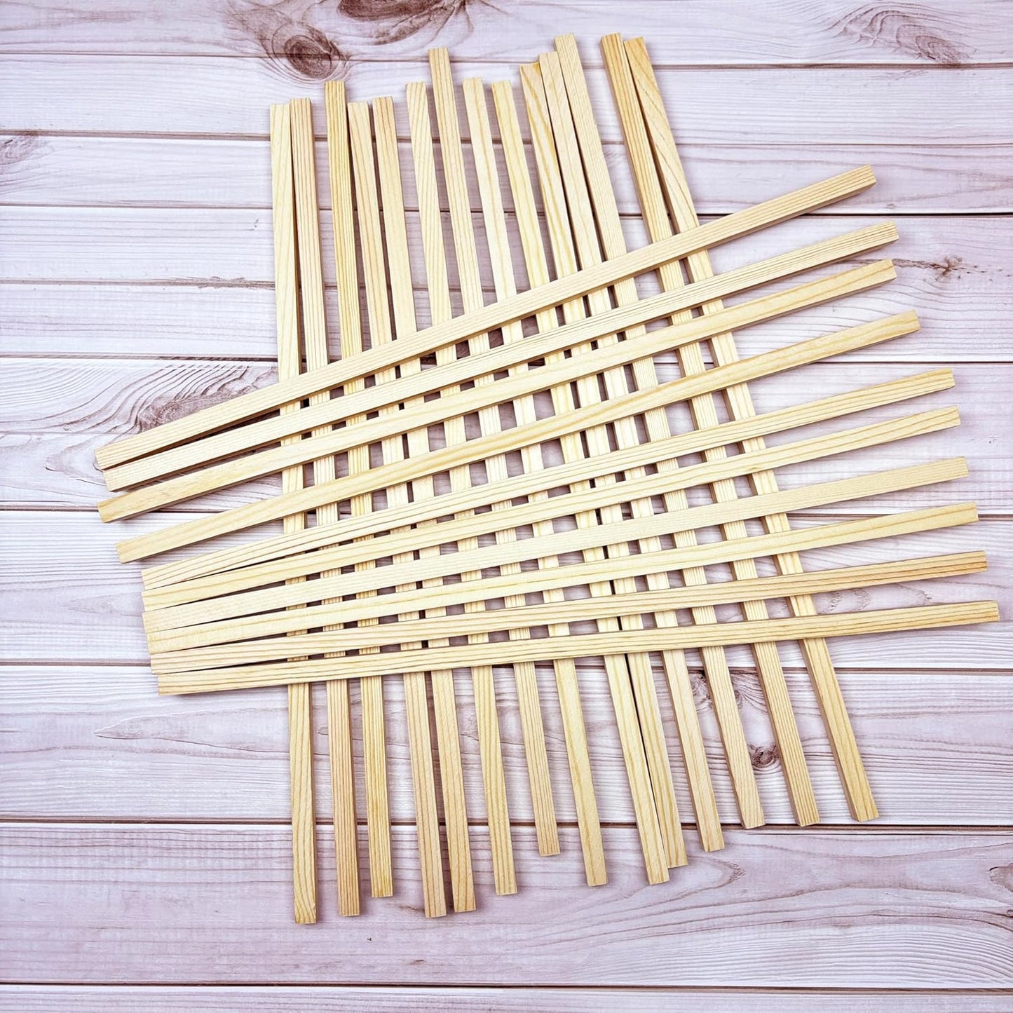 Square Wooden Dowels for Crafts 3/8" x 15", 25 PCS Square Wooden Sticks for Crafts, Wood Dowel Rods, Unfinished Pine Hard Wood Sticks for Crafting, Woodworking, Models Making, Dollhouses Miniatures